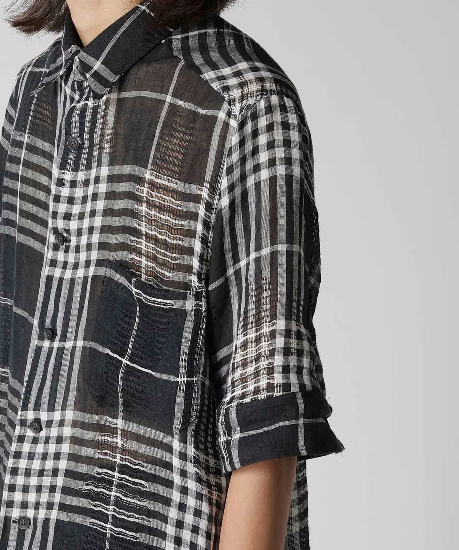 HK-B71-313 CHECK S/S SHIRT Yohji Yamamoto