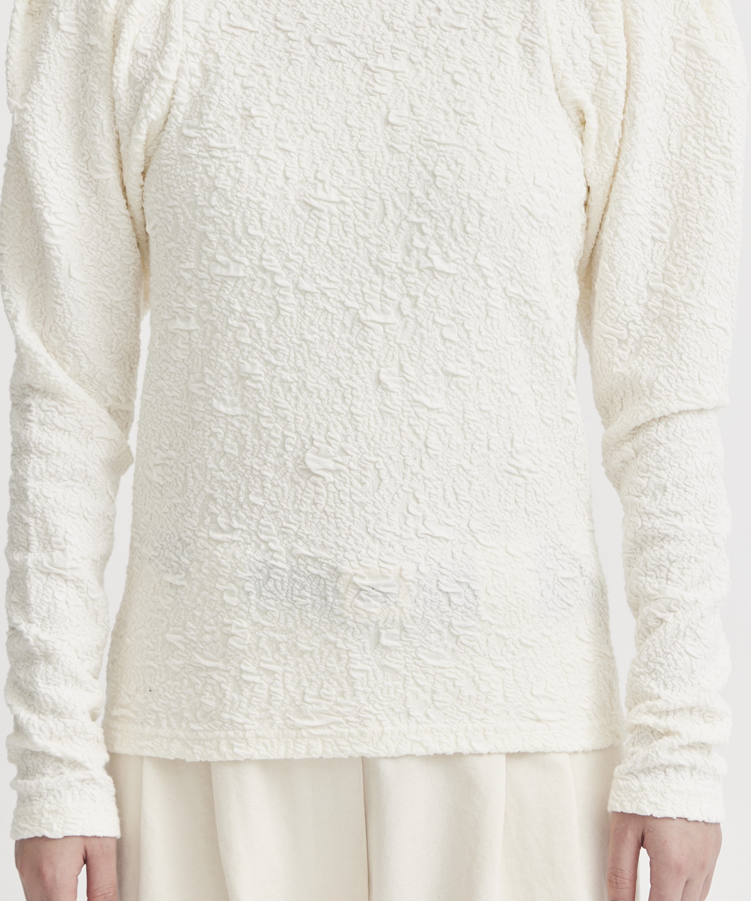 Mutton Sleeve Stretch Lace Top STUDIOUS