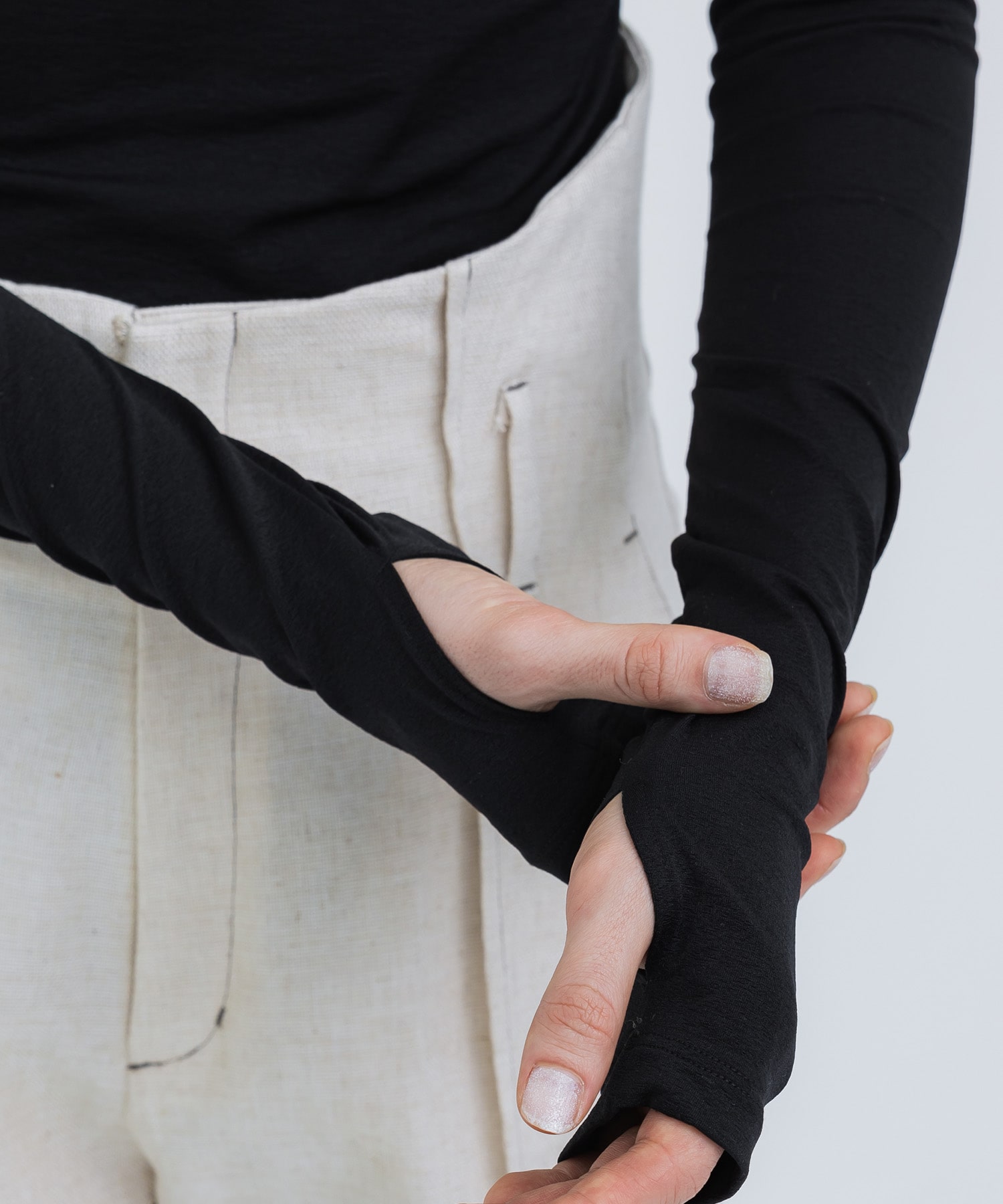 WRINKLED JERSEY BODY SUIT TOP JOHN LAWRENCE SULLIVAN