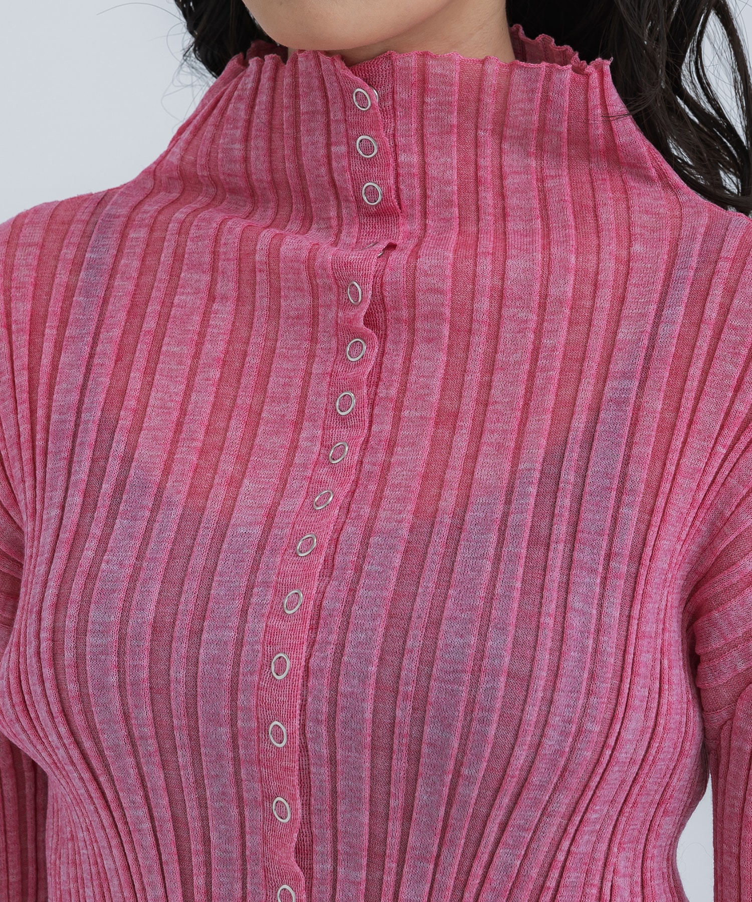 Sheer Rib Knit Cardigan STUDIOUS