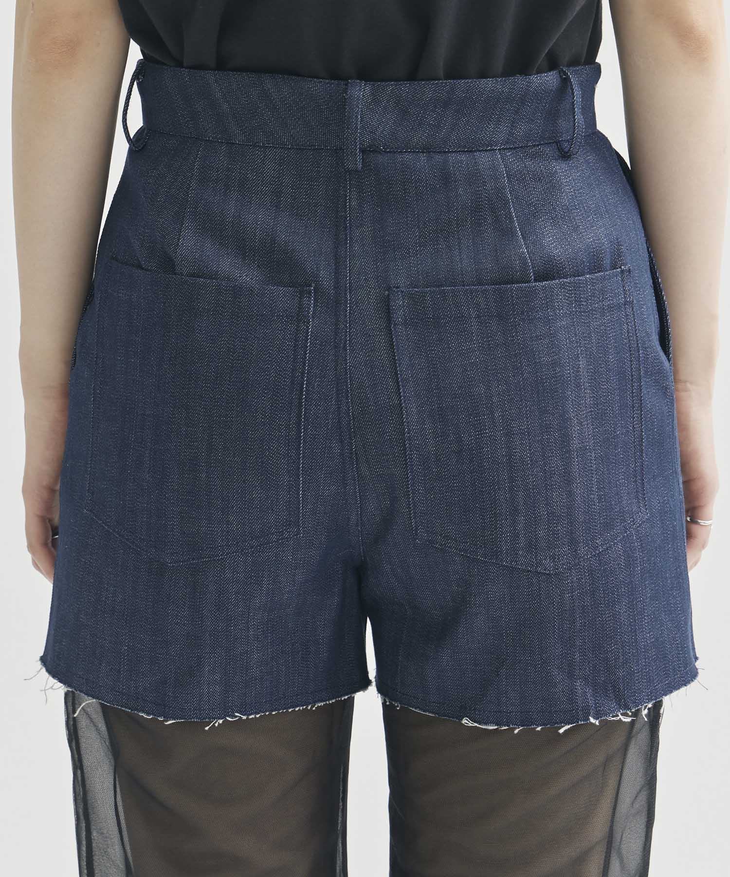 別注Panel Tulle Denim Pants VIVIANO