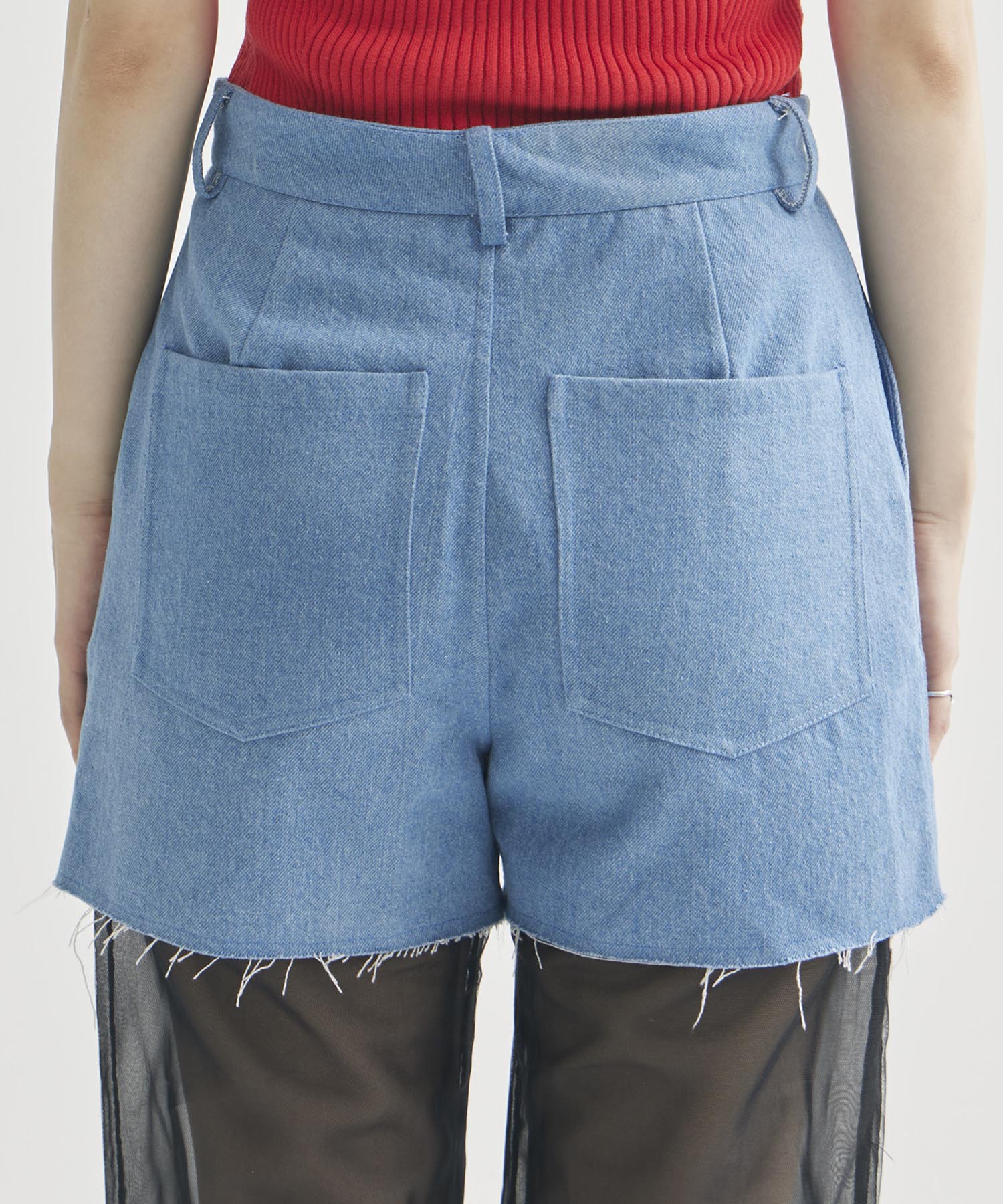 別注Panel Tulle Denim Pants VIVIANO