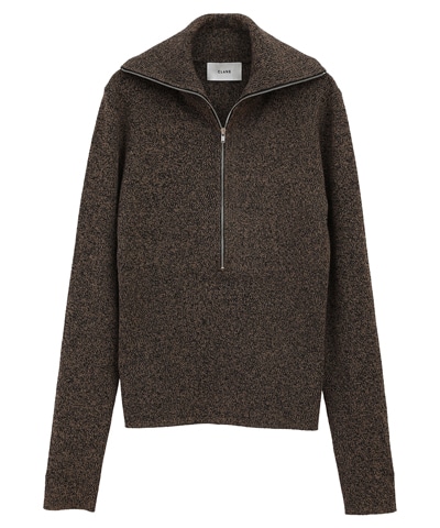 ZIP UP TURTLE KNIT TOPS CLANE