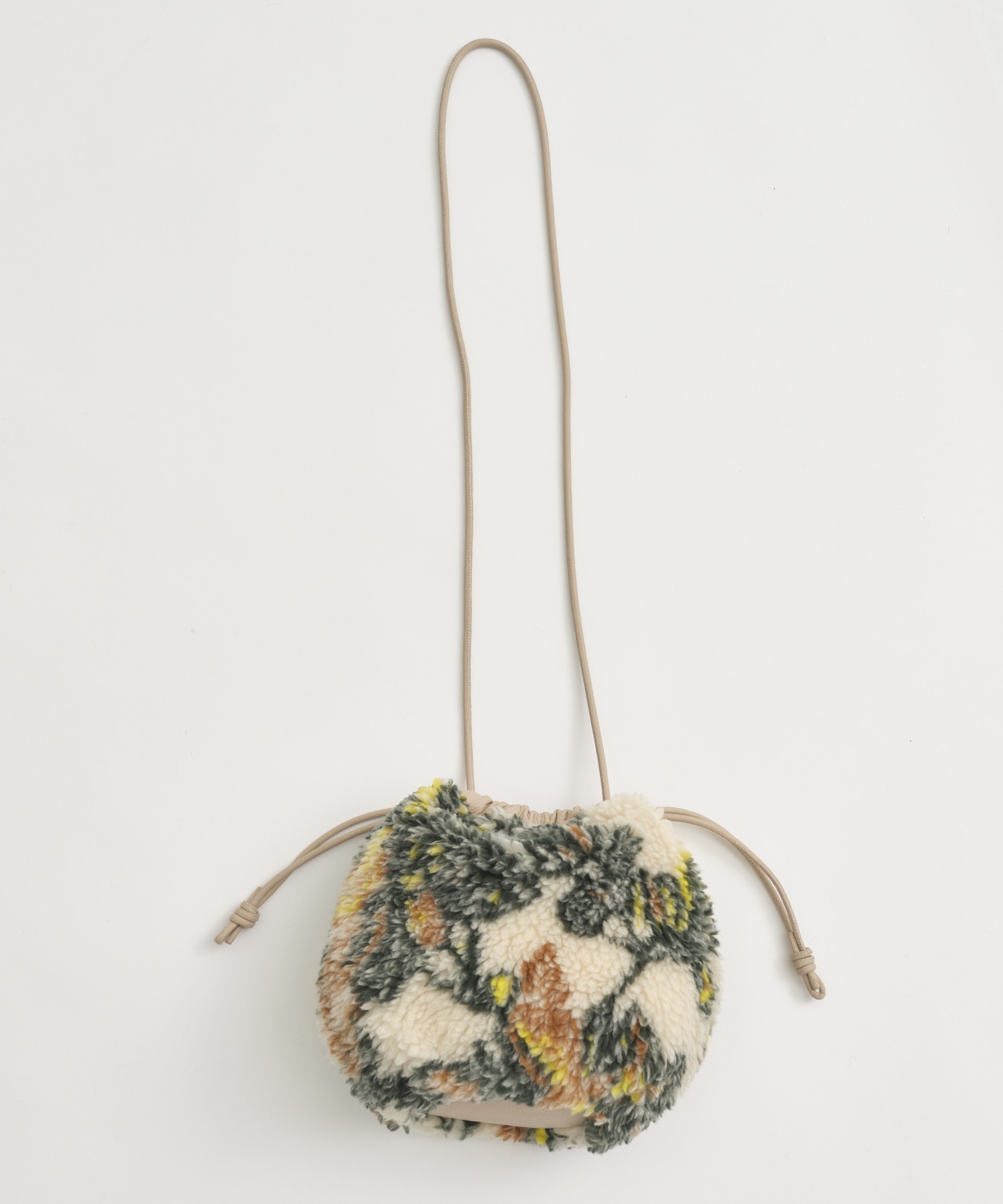 別注jacquard boa drawstring bag FUMIE=TANAKA