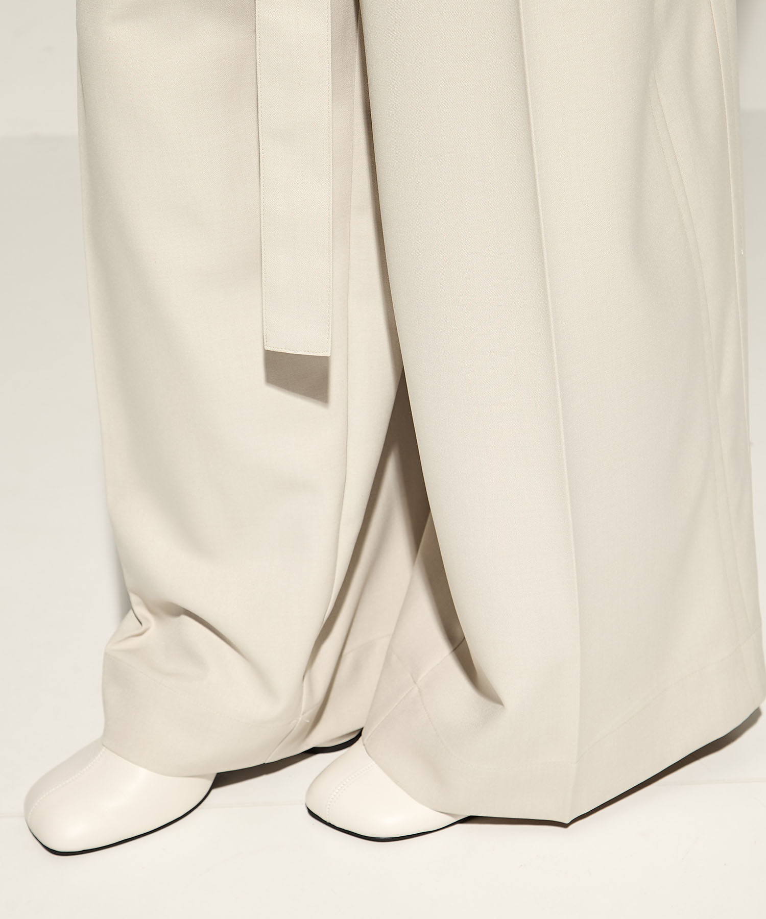 Leather Belted Flare Trousers STUDIOUS