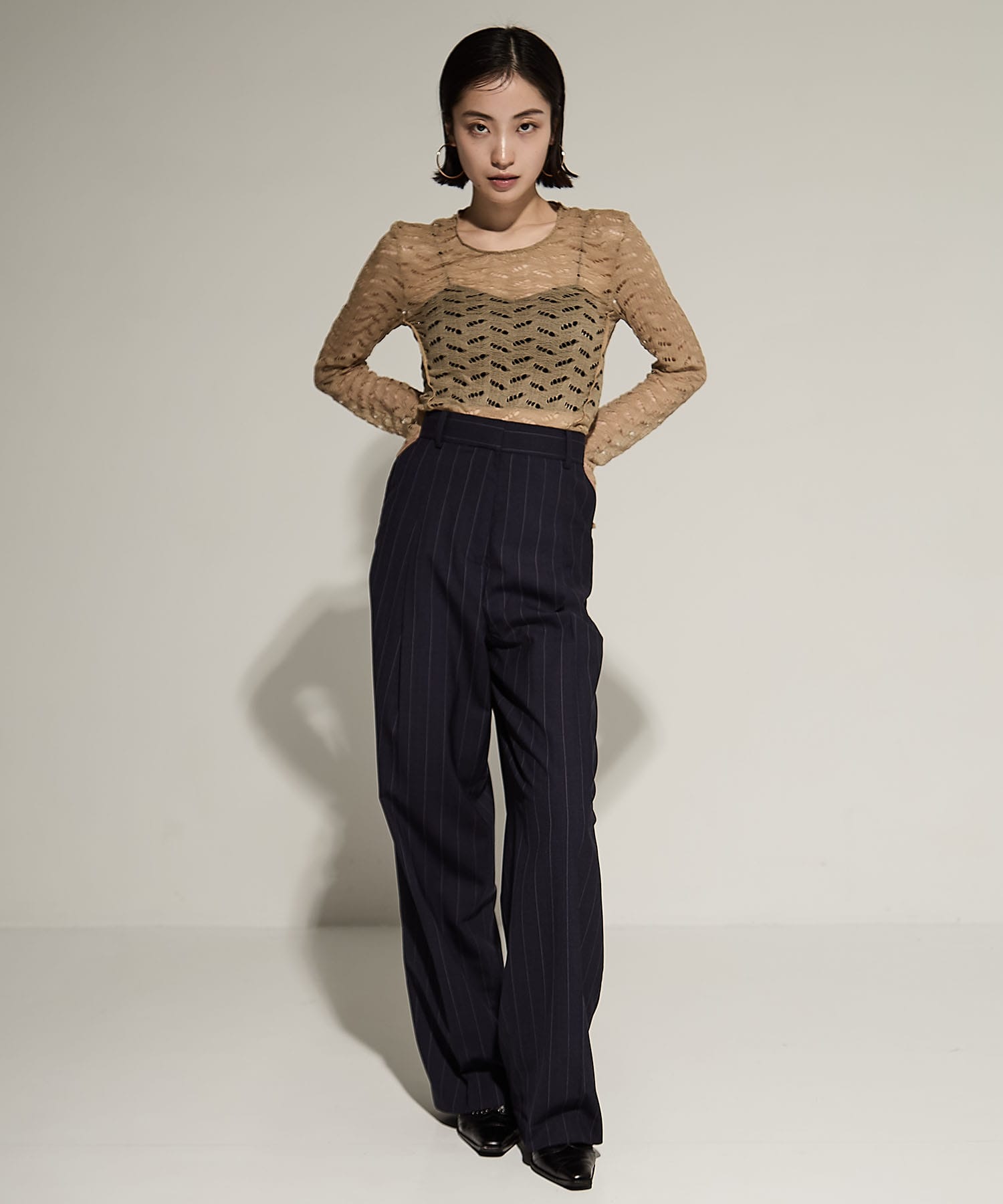 Stripe Tuck Ttrousers TODAYFUL