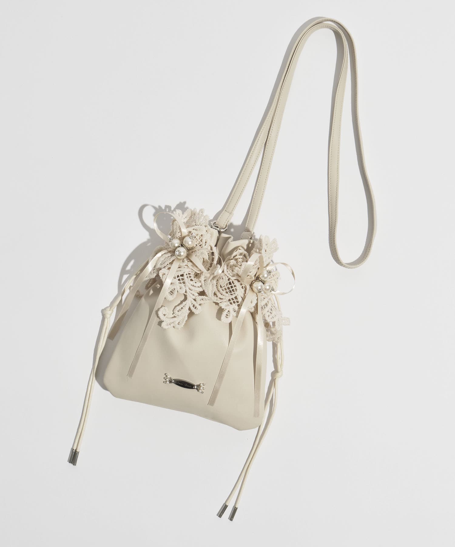 別注lace flower drawstring sacoche tanakadaisuke