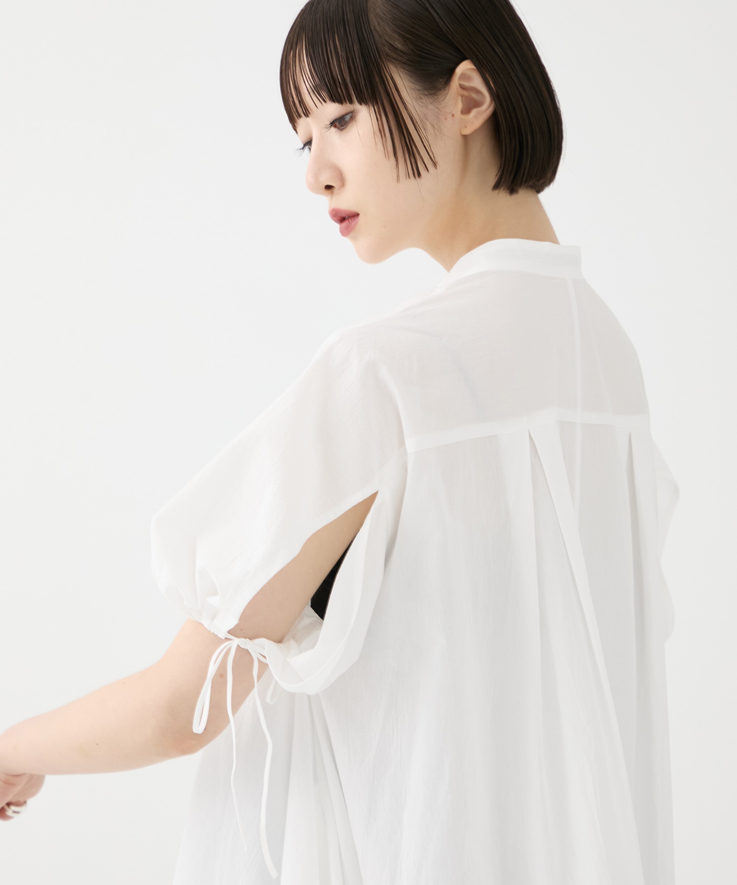 別注Coボイルサッカーケープスリーブシャツ FEMMENT