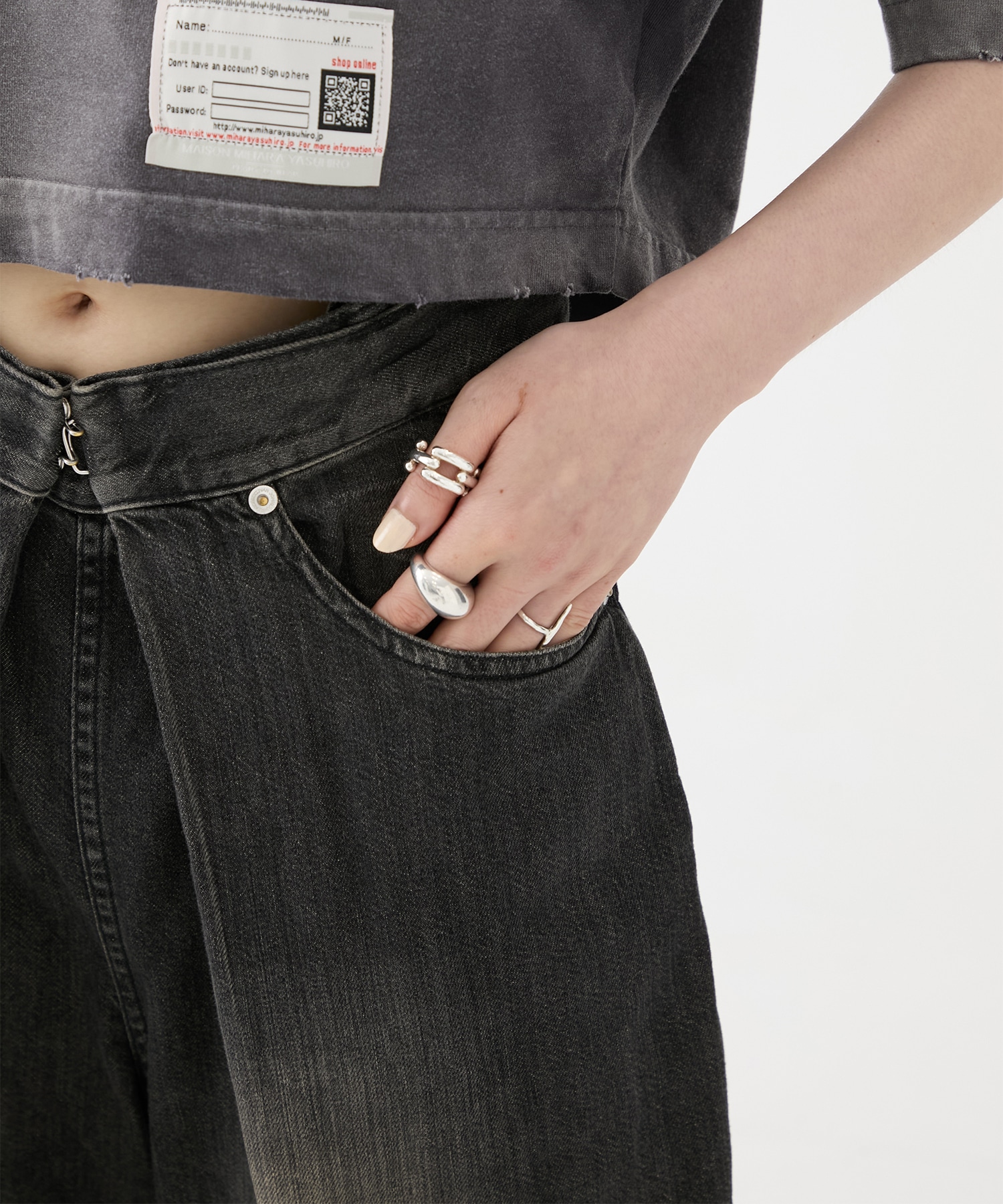 別注WASHED DENIM FOLDED WIDE PANTS (SHORT LENGTH) JOHN LAWRENCE SULLIVAN