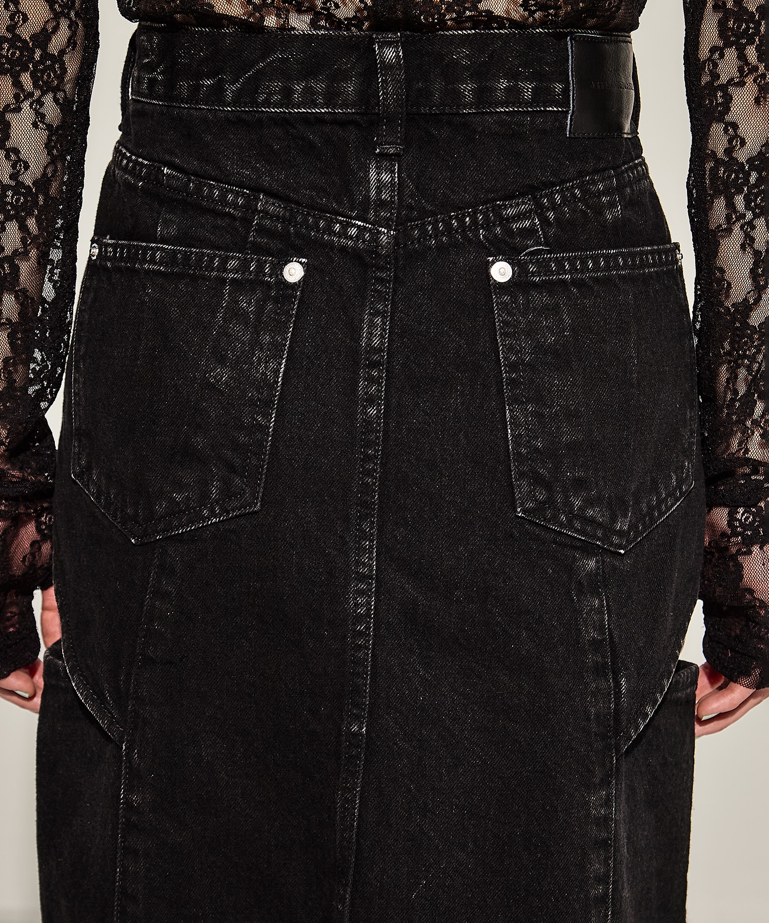 WASHED DENIM HOLLOWED OUT SKIRT JOHN LAWRENCE SULLIVAN