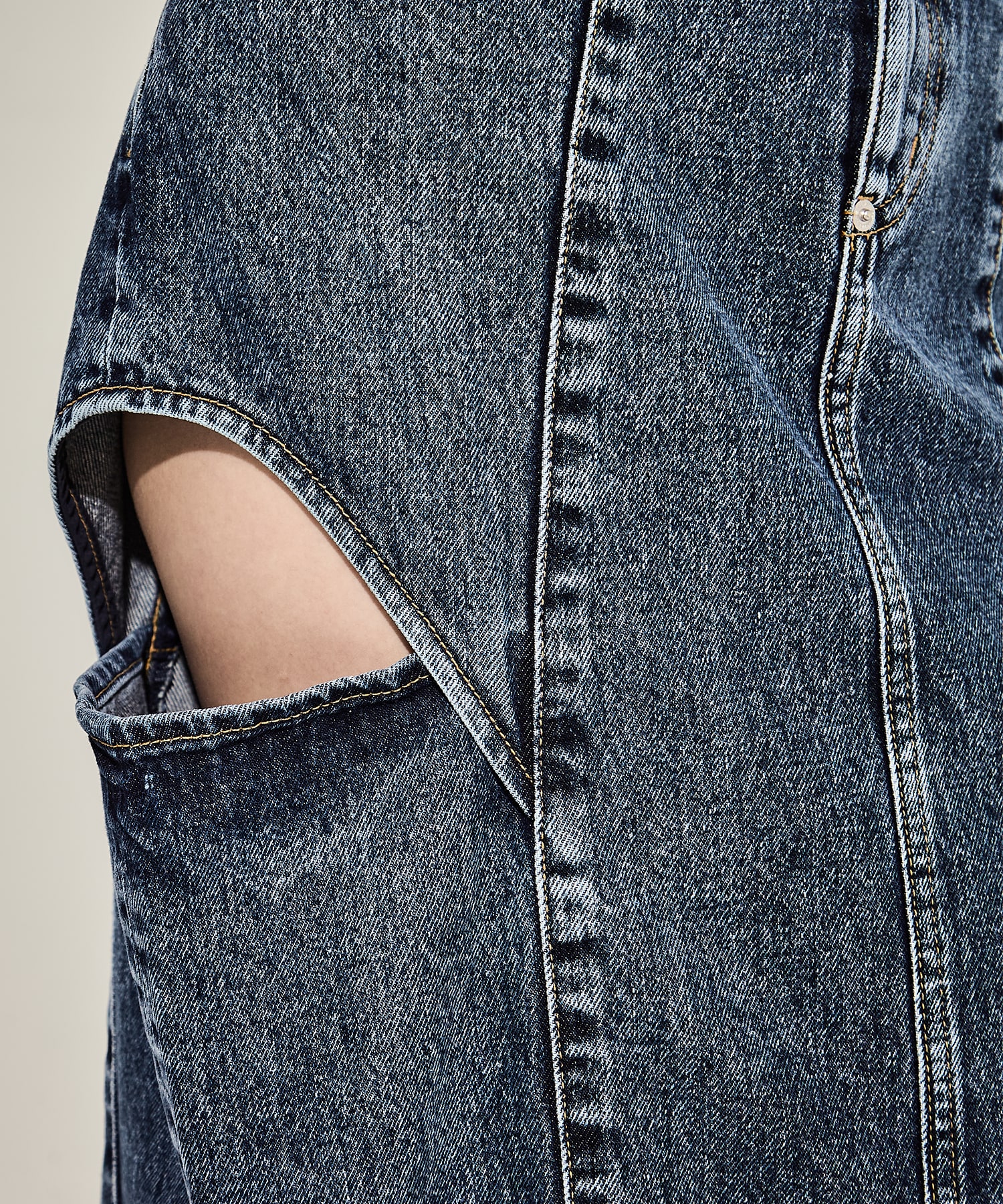 WASHED DENIM HOLLOWED OUT SKIRT JOHN LAWRENCE SULLIVAN