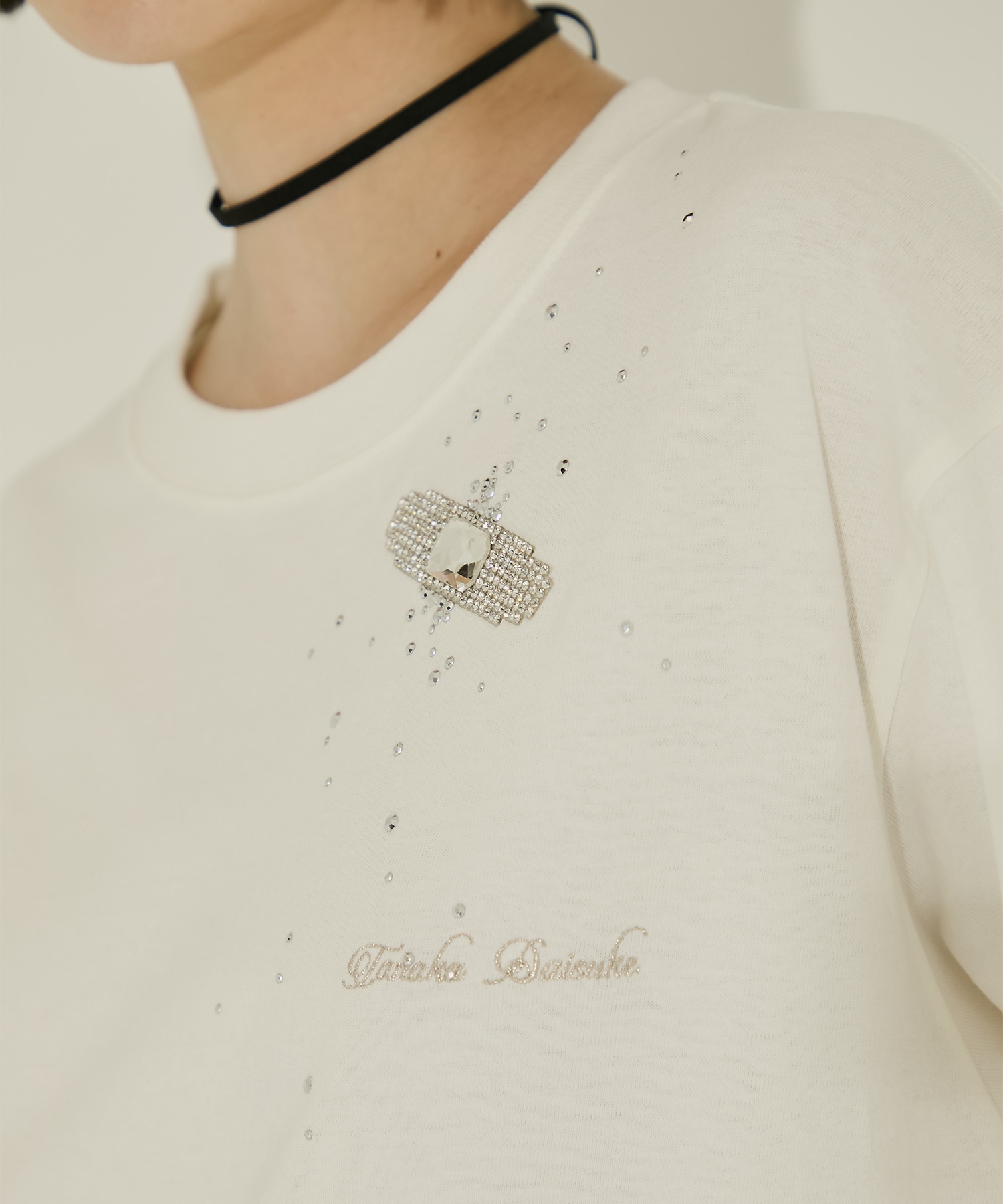 Bijou Aid long sleeve T-shirt White tanakadaisuke