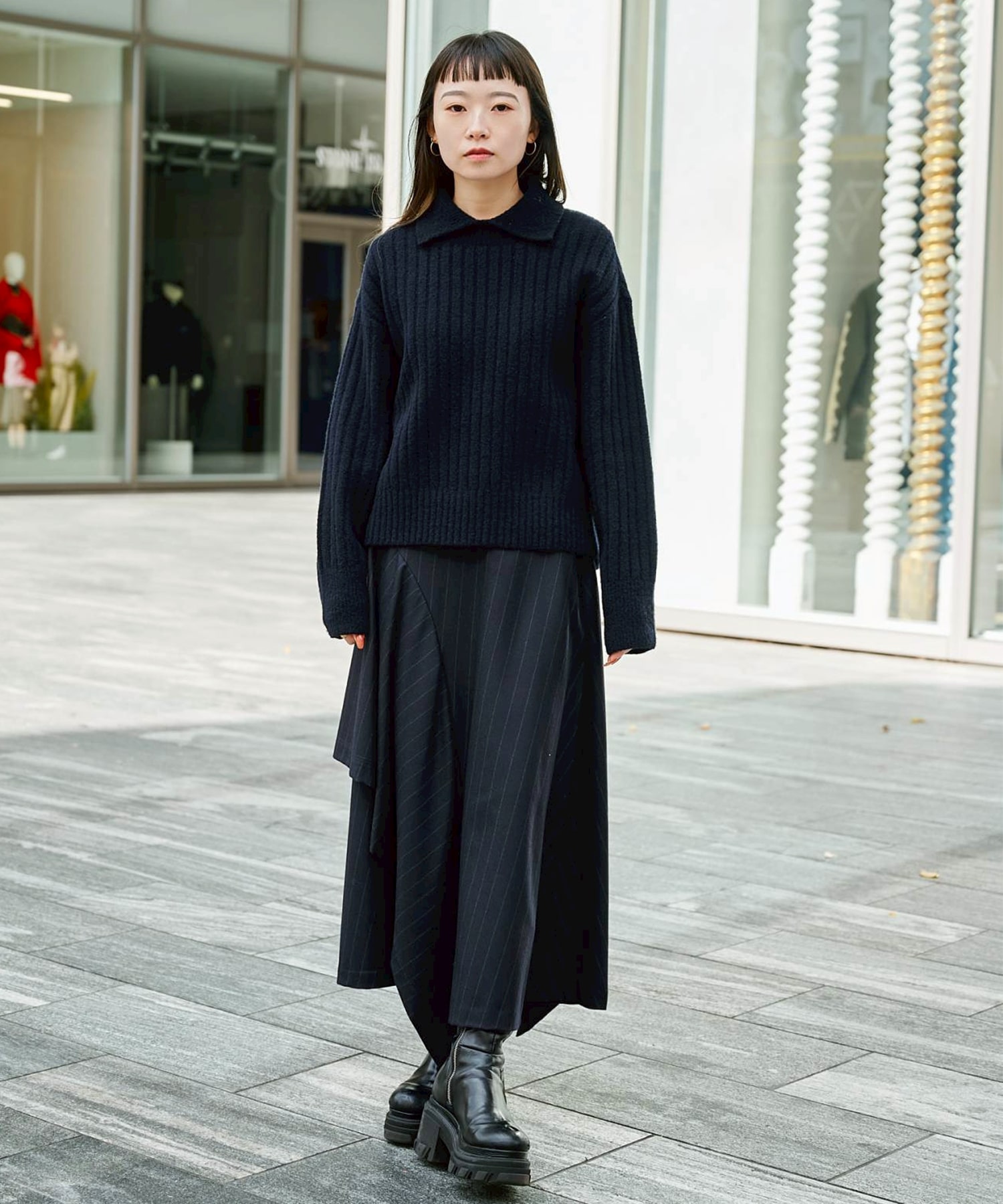 Cropped Collar Knit UJOH