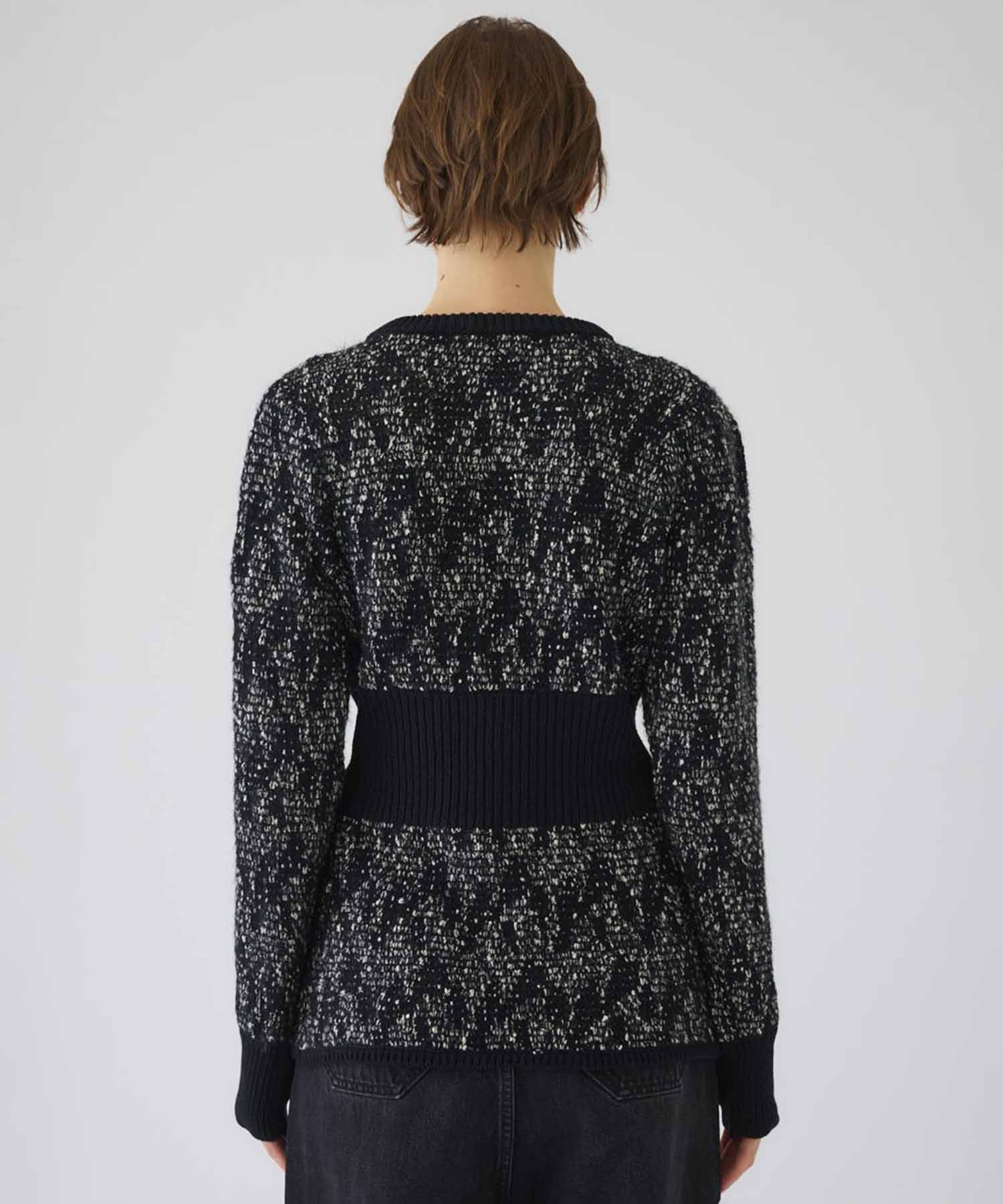 Waist switching knit tops RIM.ARK