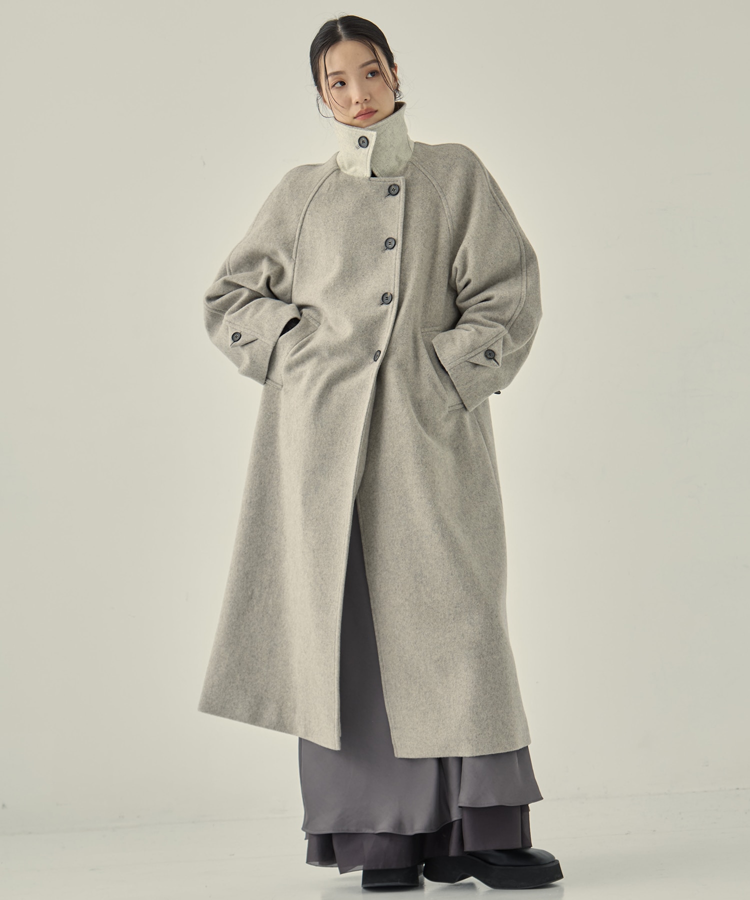 Stand Collar Wool Coat STUDIOUS
