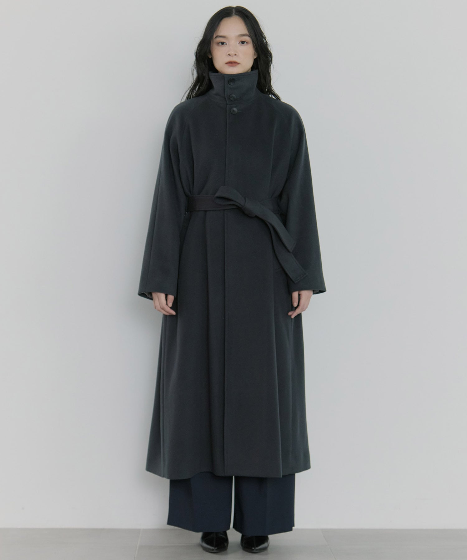 別注スタンドカラーロングコート Dessin de mode