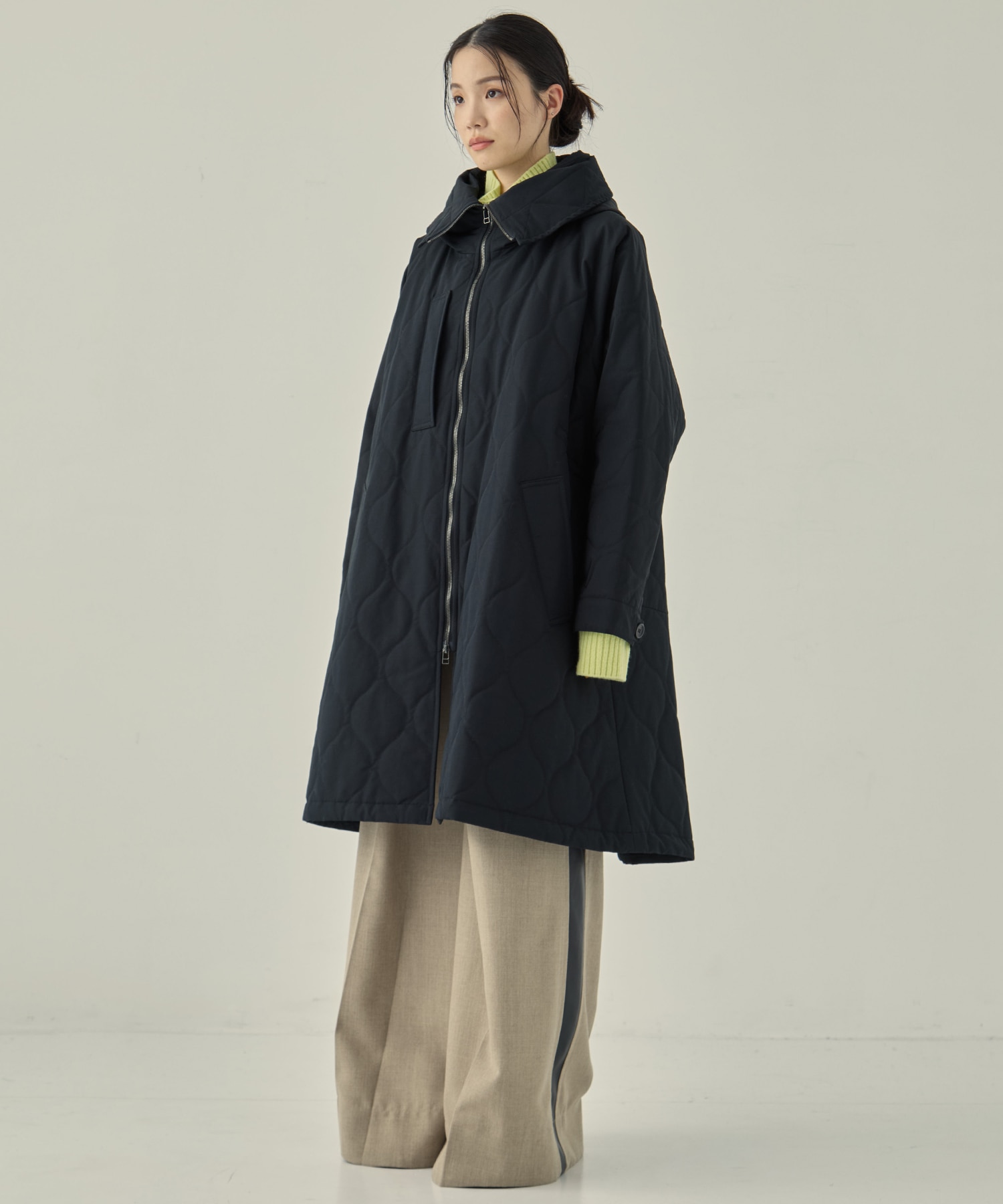 リサイクル60/40クロスキルティングフーディー VACHEMENT