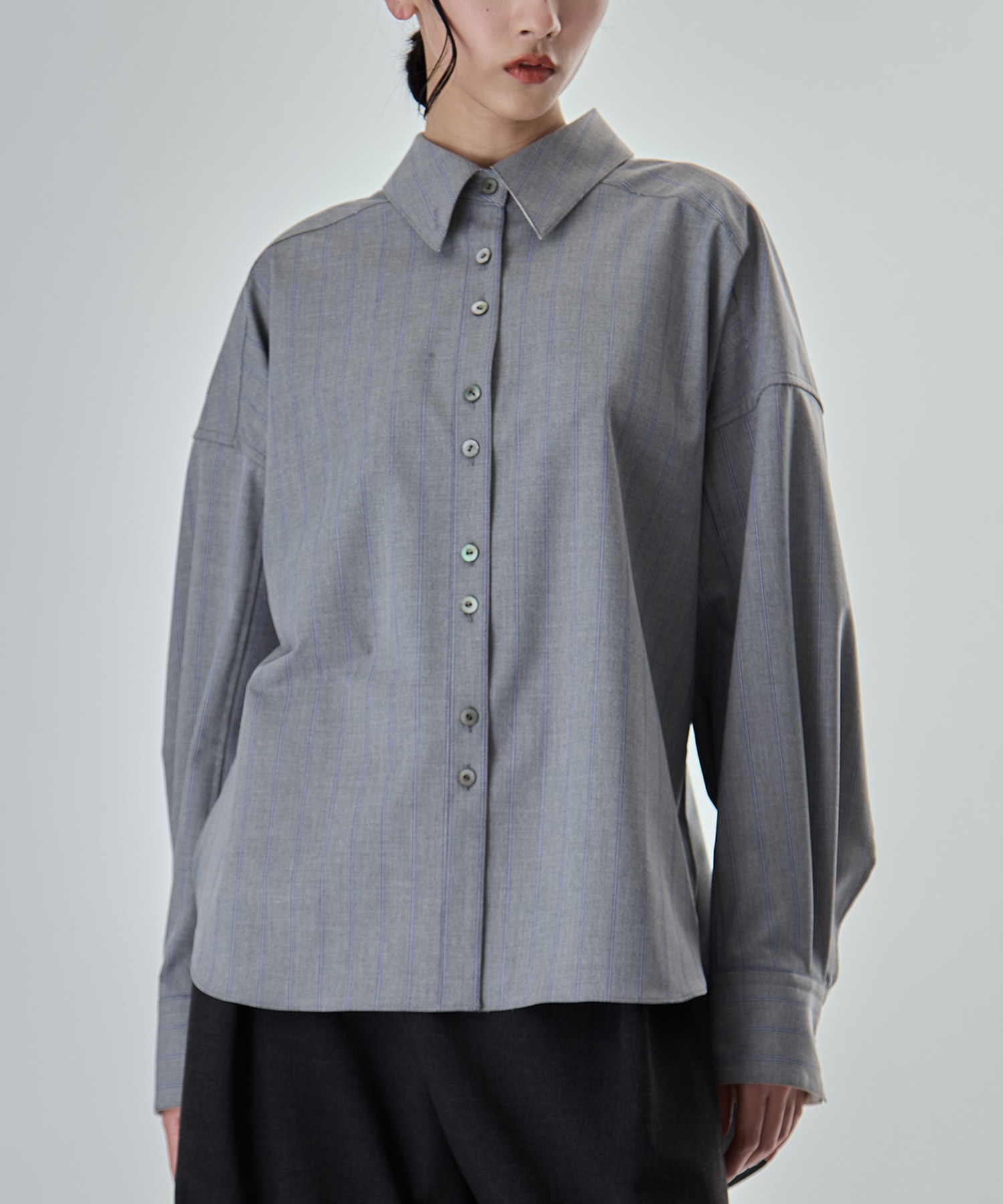 Wide Stripe 2way Shirt STUDIOUS