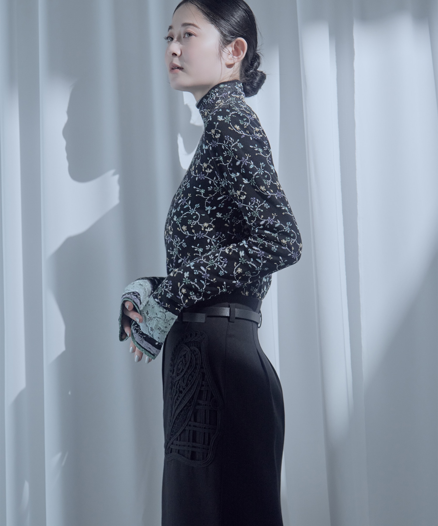 別注Cording Embroidery Detailed I-line Skirt Mame Kurogouchi