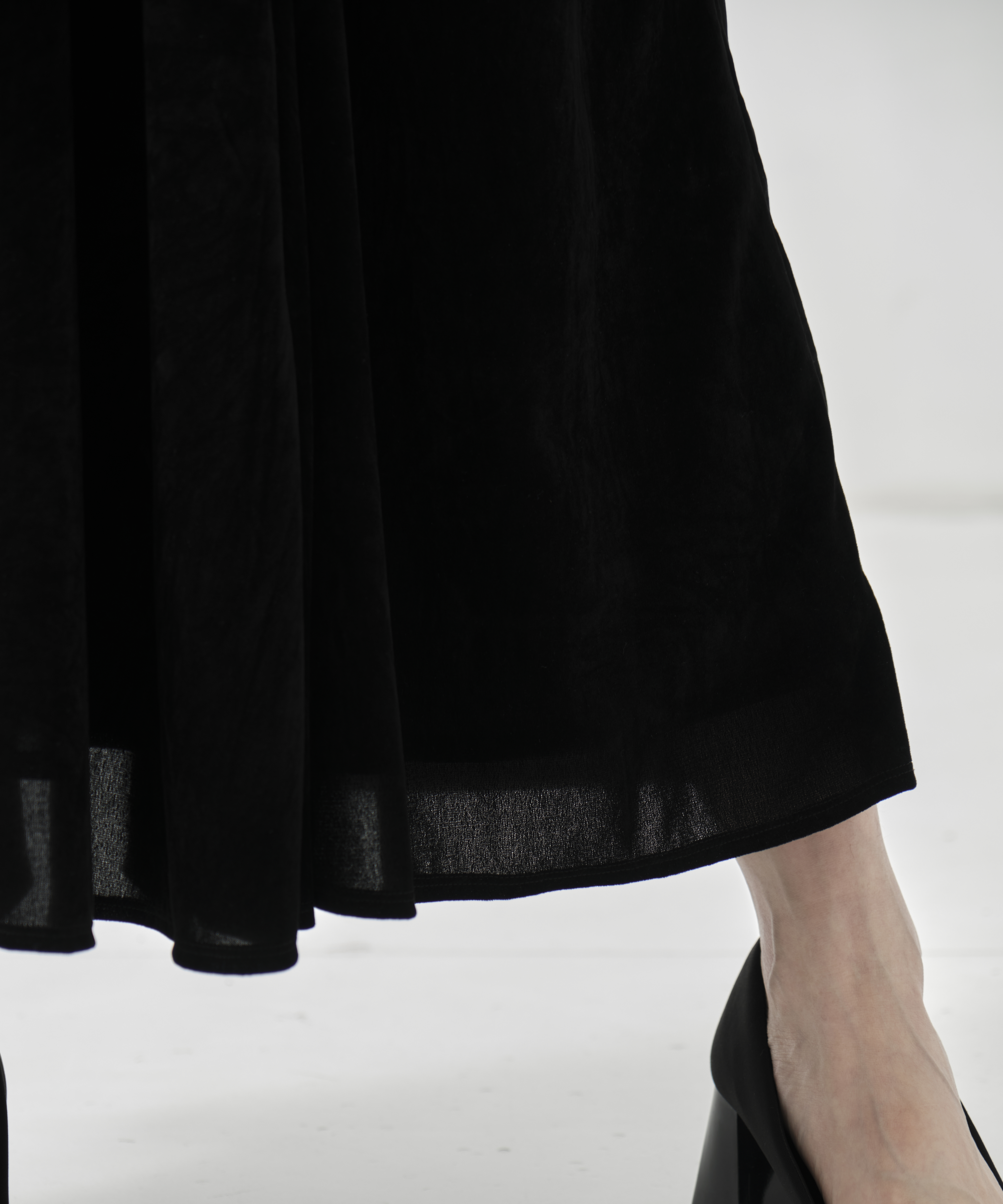 VELVET TULLE GATHERED DRESS FETICO