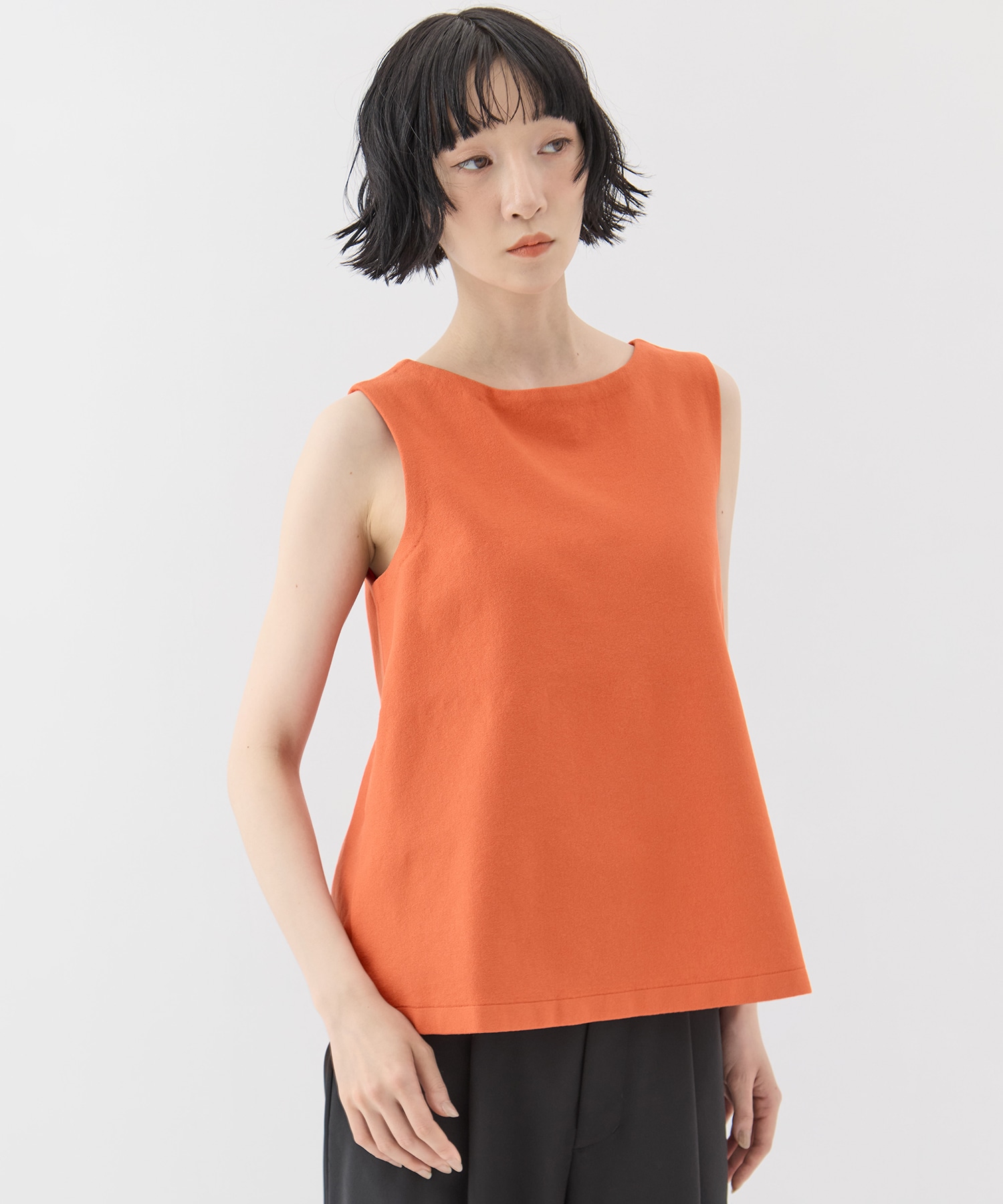 別注no sleeve knit tops WRAPINKNOT