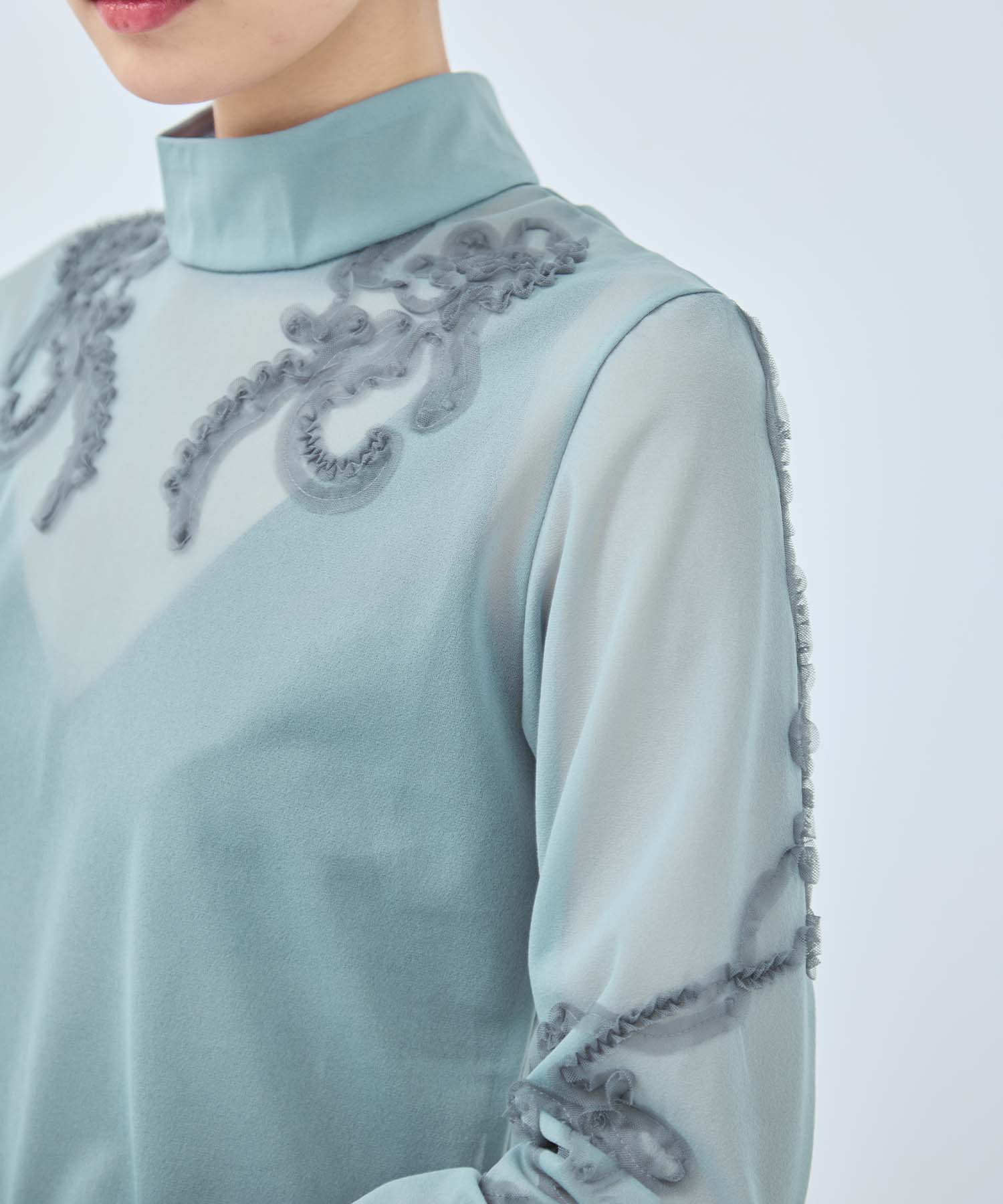 別注Moon road embroidered sheer top MURRAL