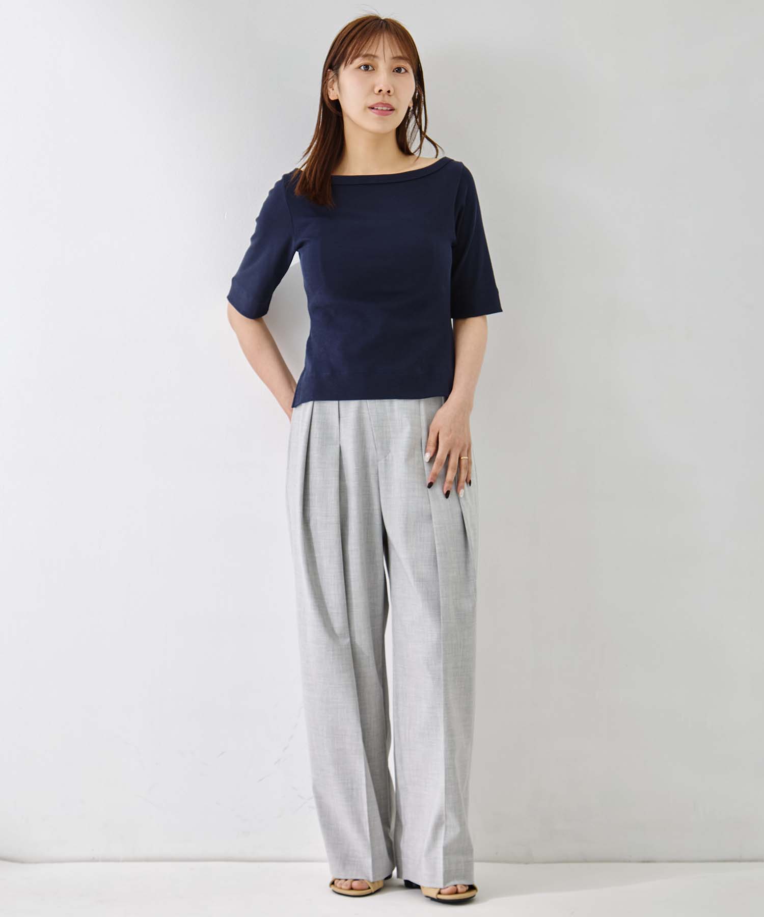 Luxury Cotton Boat Neck Tee STUDIOUS