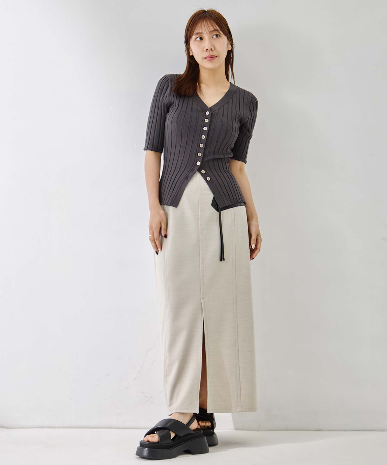 Silk Viscose Wide Rib Cardigan STUDIOUS