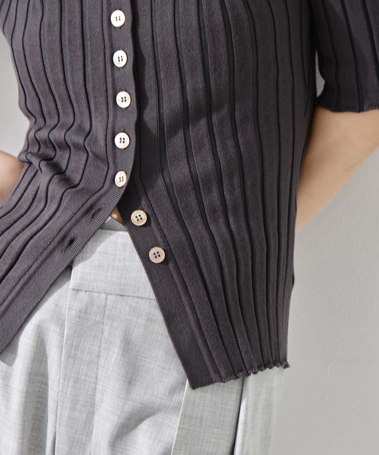 Silk Viscose Wide Rib Cardigan STUDIOUS