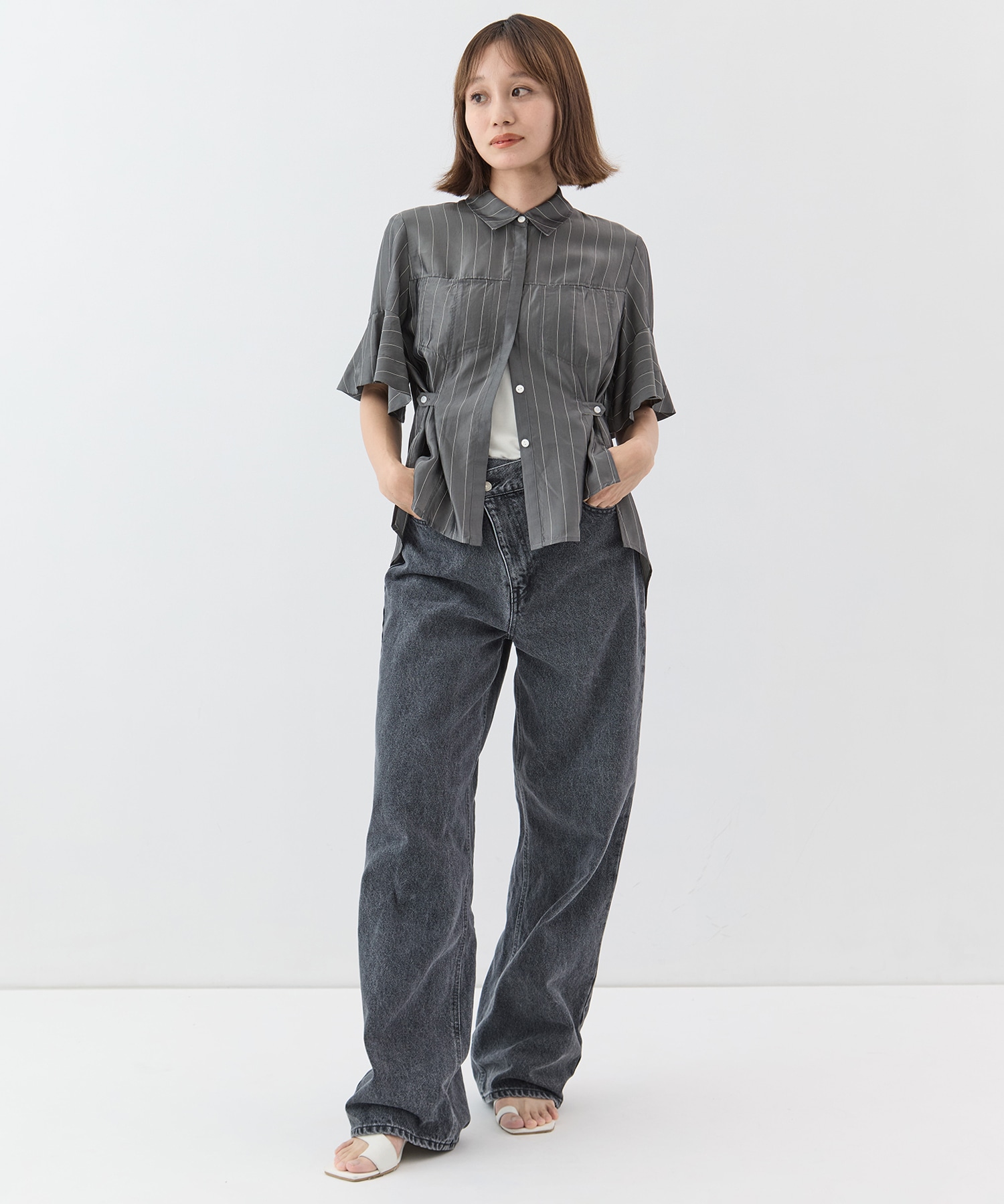 DOUBLE WAIST DENIM PANTS STUDIOUS
