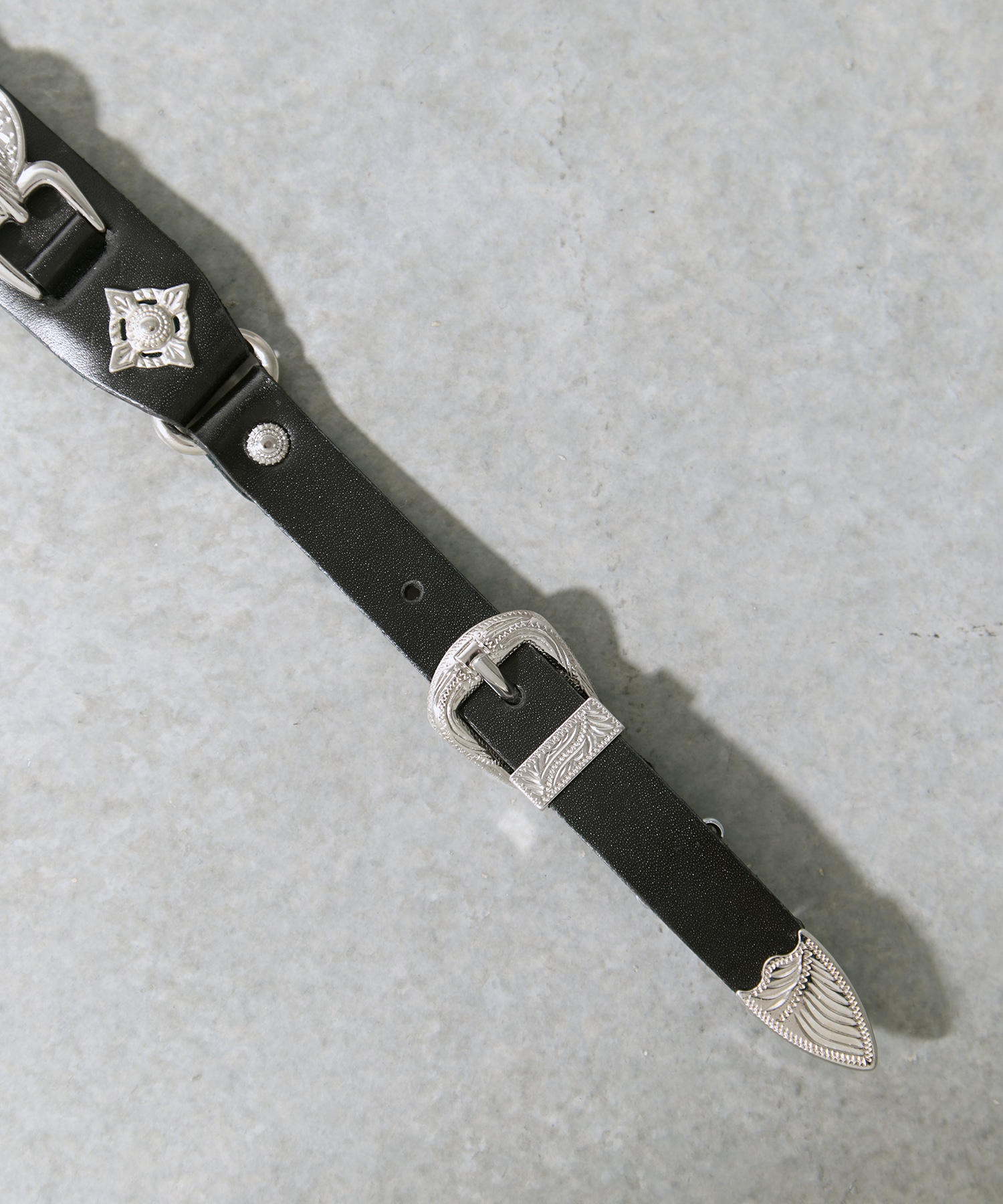 Metal leather suspenders TOGA