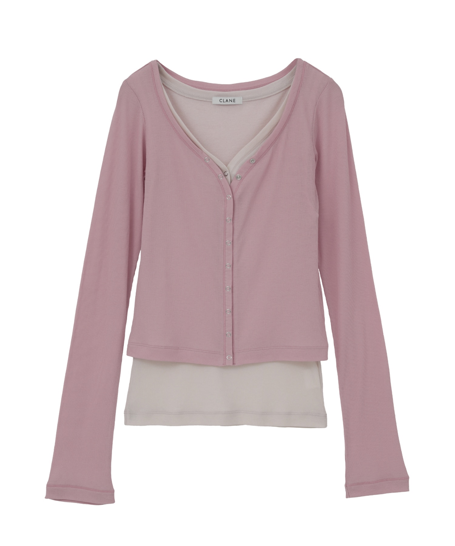 CURVED NECK LAYERED SET TOPS CLANE