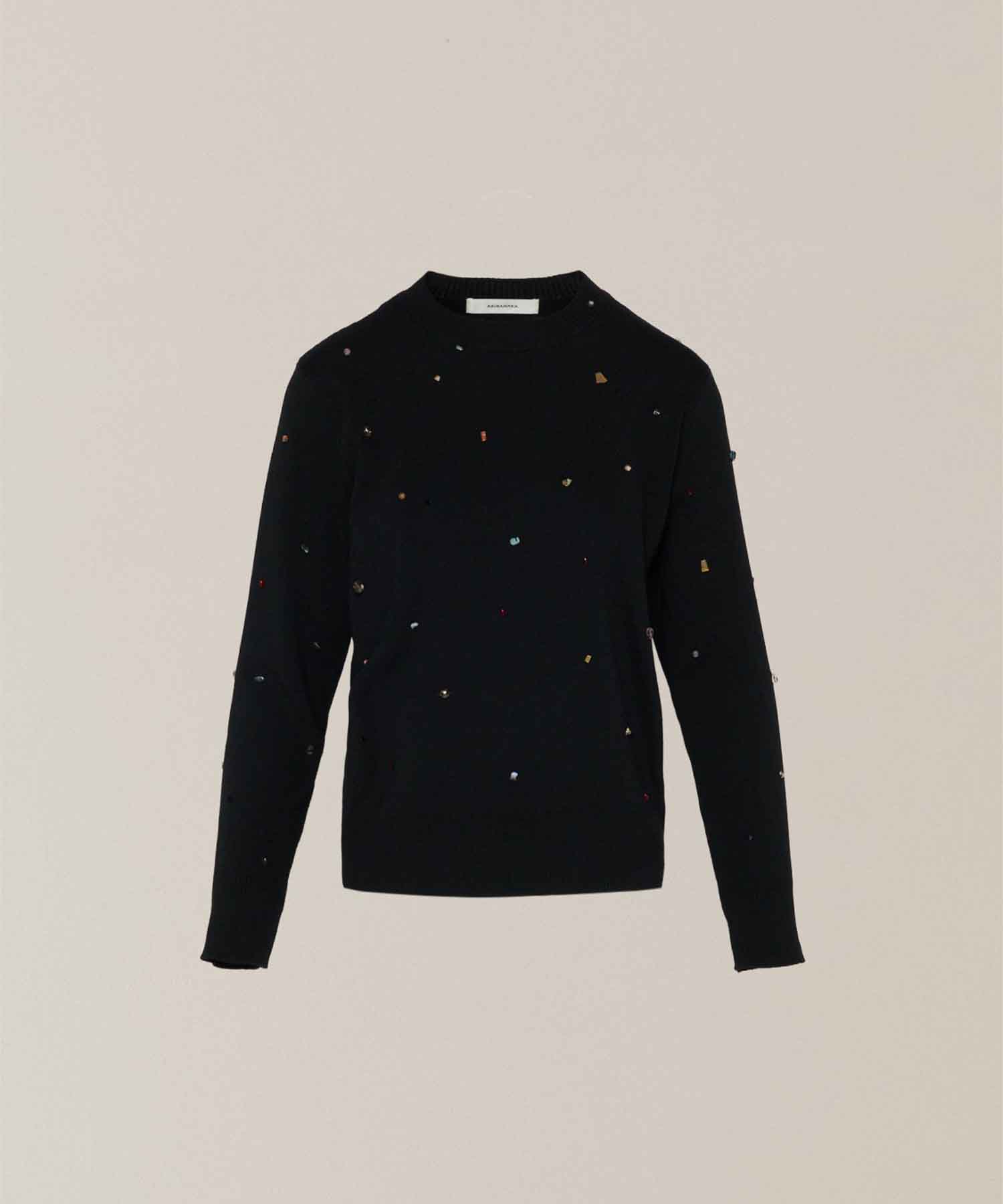 Aila glass beads& ores knit pullover AKIRANAKA