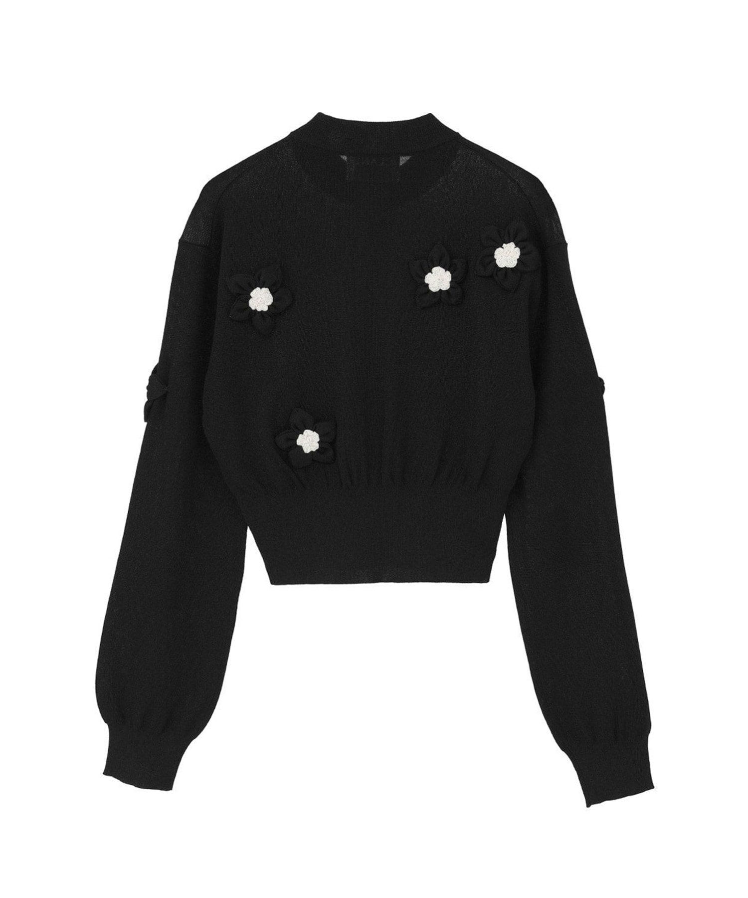 FLOWER MOTIF KNIT CARDIGAN CLANE
