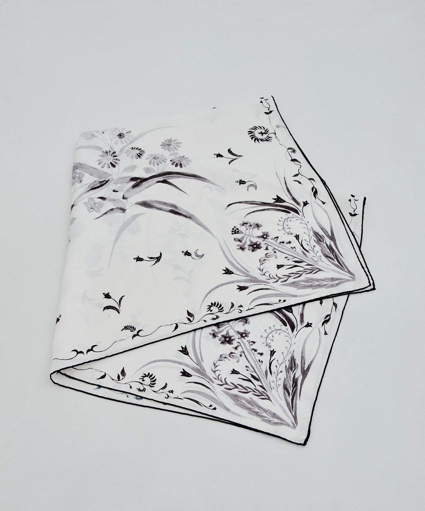 Hand Printed Silk Scarf Mame Kurogouchi