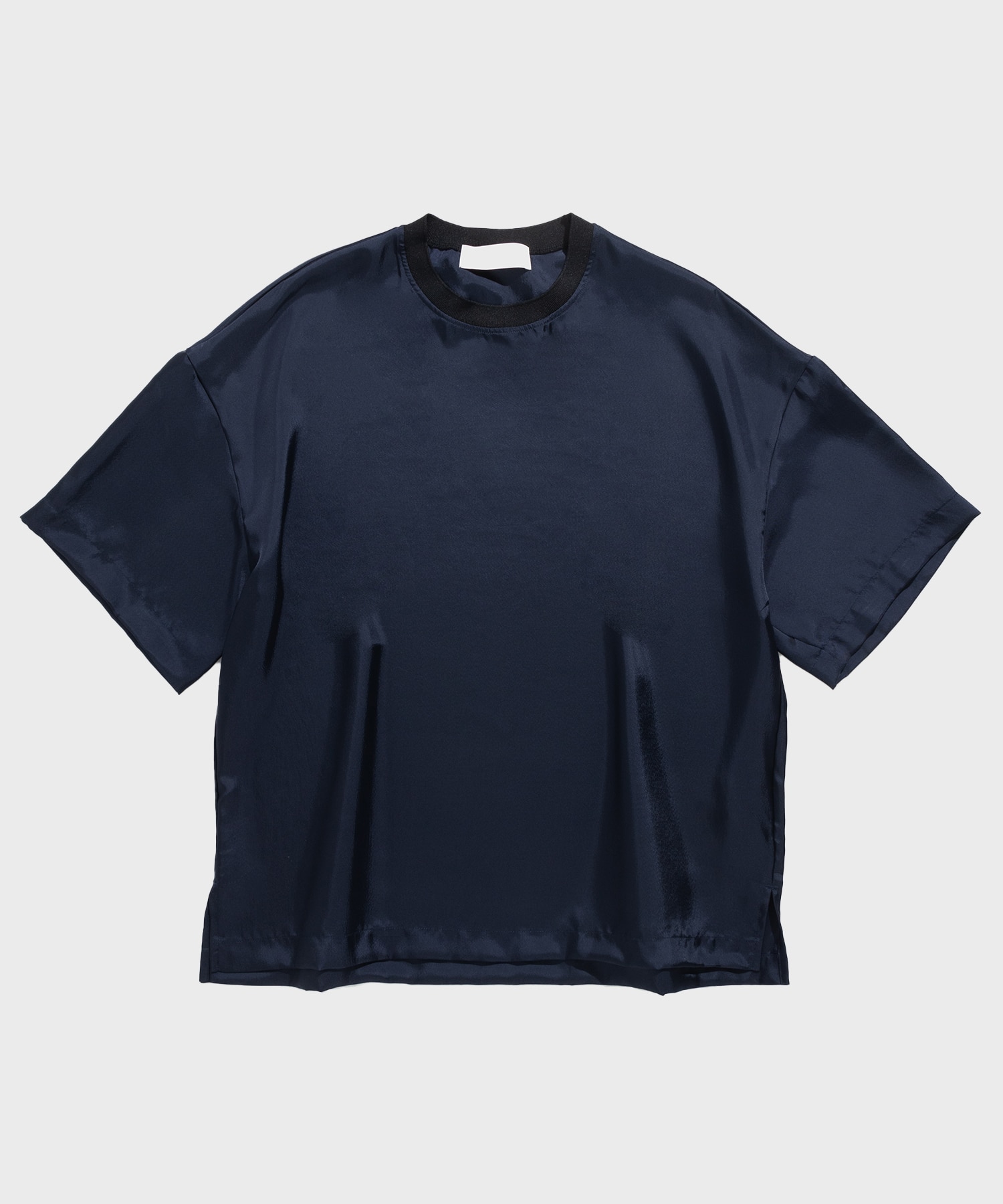 Silky Twill Simple Modern Rib Neck Pullover