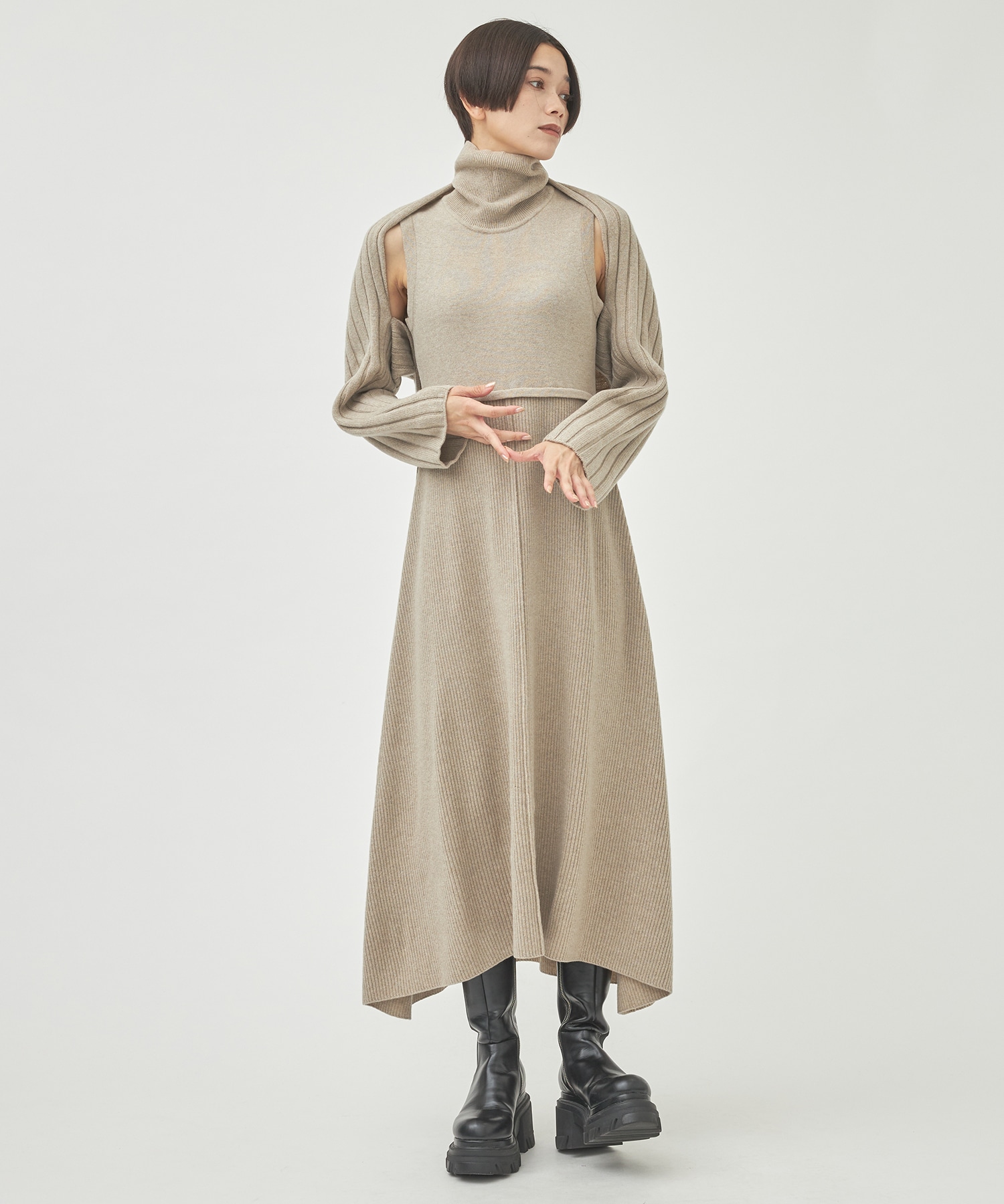 EX.BOLERO 3WAY KNIT DRESS