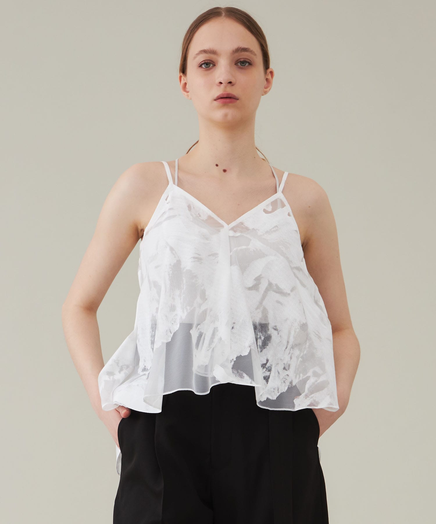 TRANSPARENT FLOWER CAMISOLE