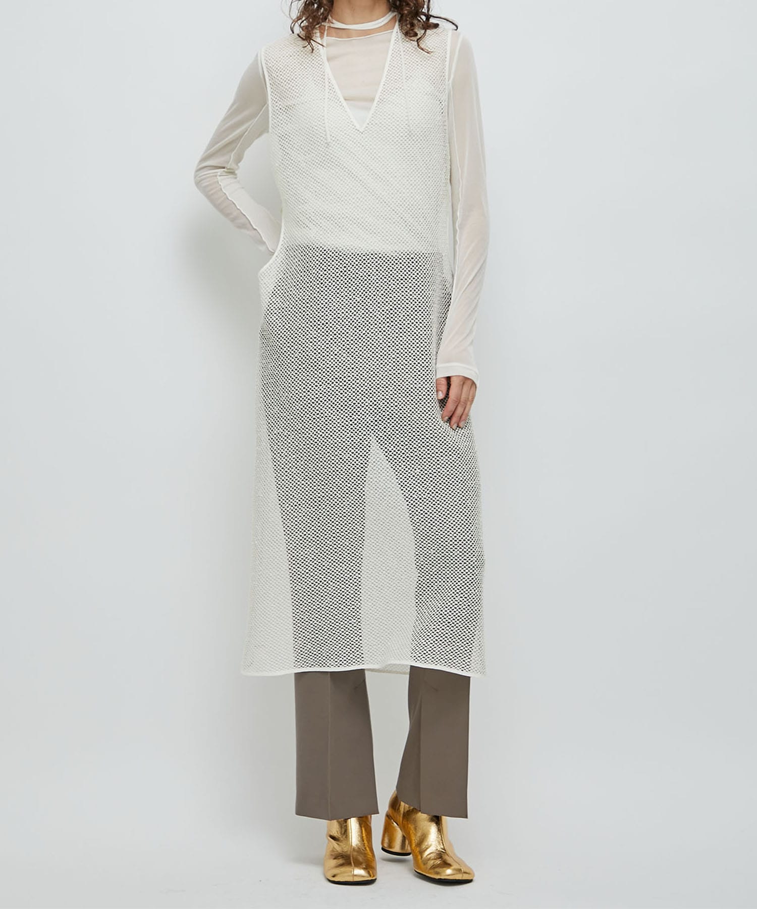 Waist Cut-Out Mesh Dress