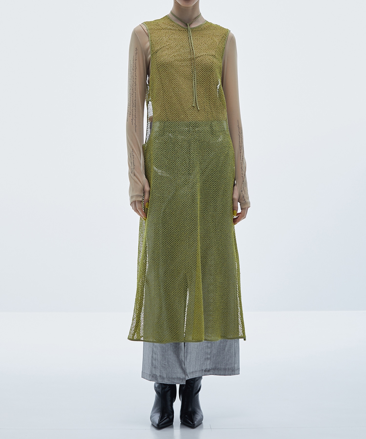 Waist Cut-Out Mesh Dress