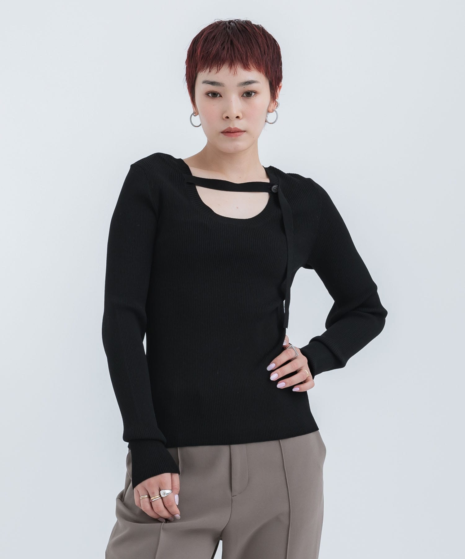 Slit Sleeve Knit Top
