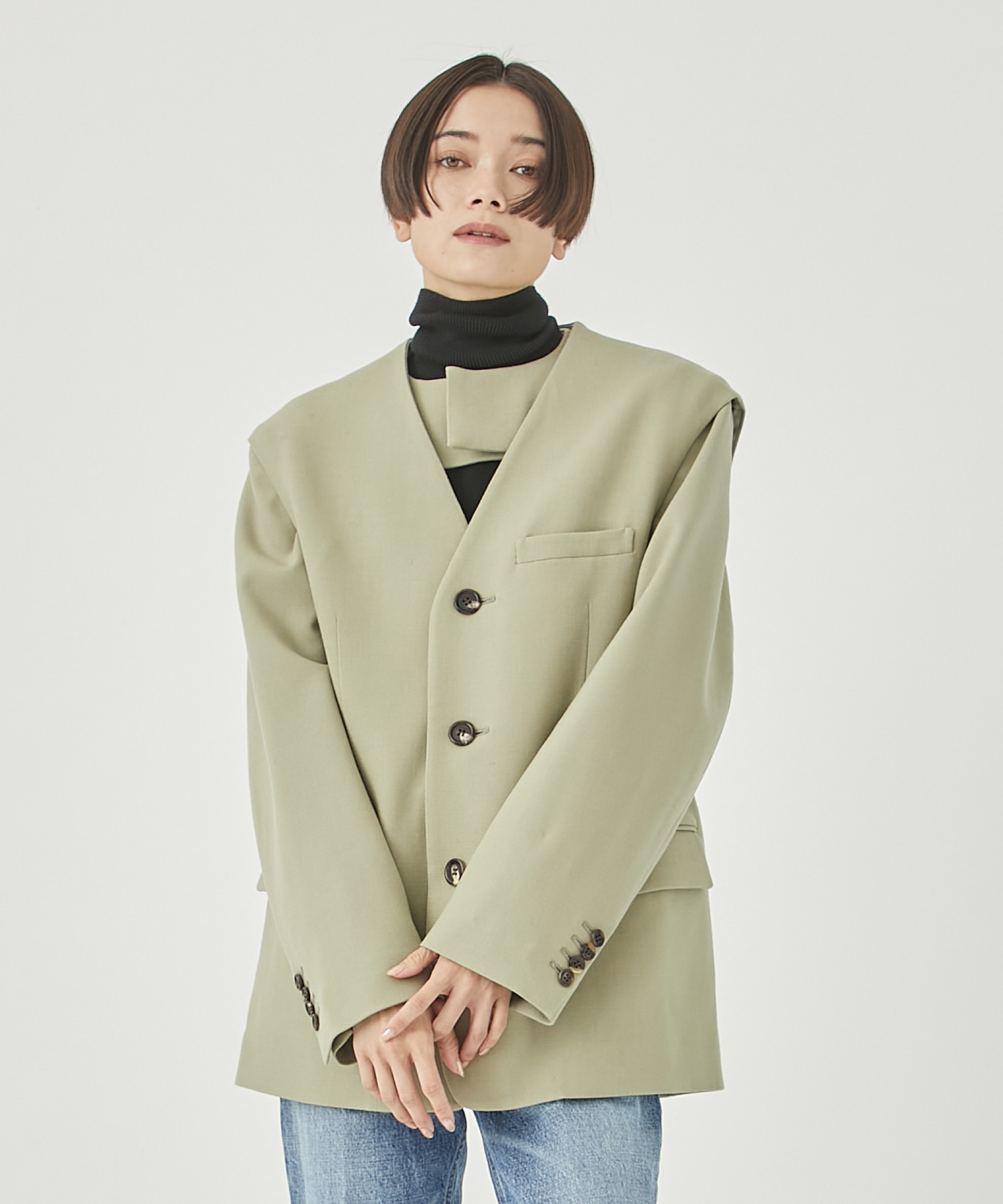 Double Cloth Layered Jacket