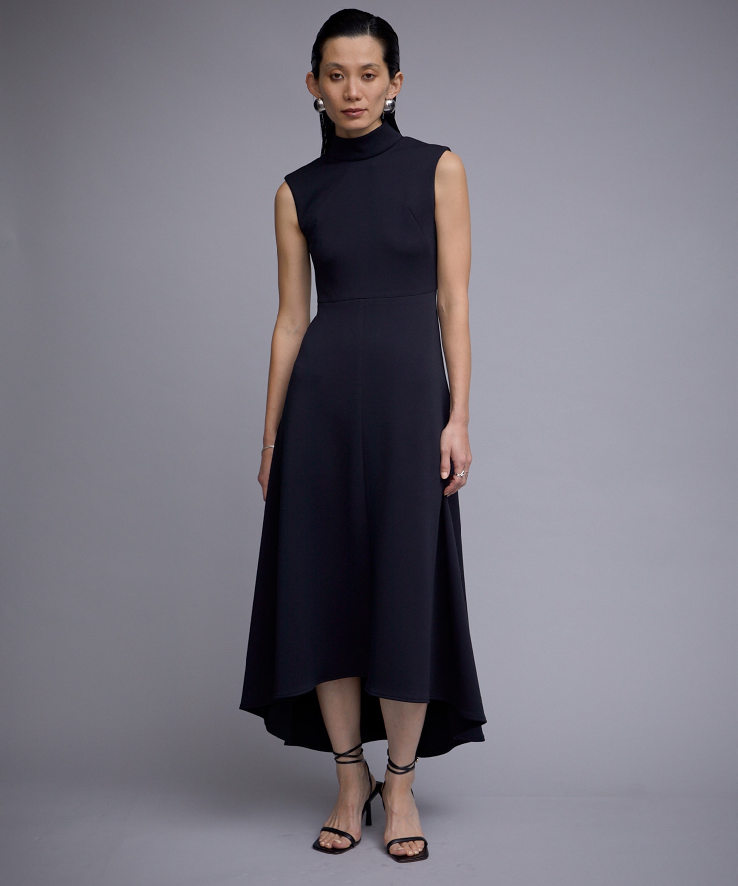SPONDISH JERSEY LONG FLARE DRESS