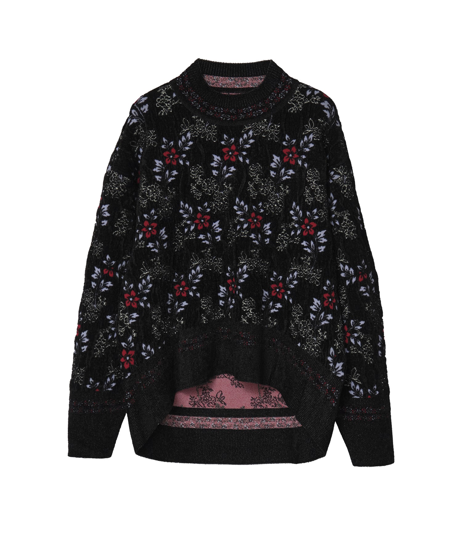 商品Floral Motif Chenille Knited Top