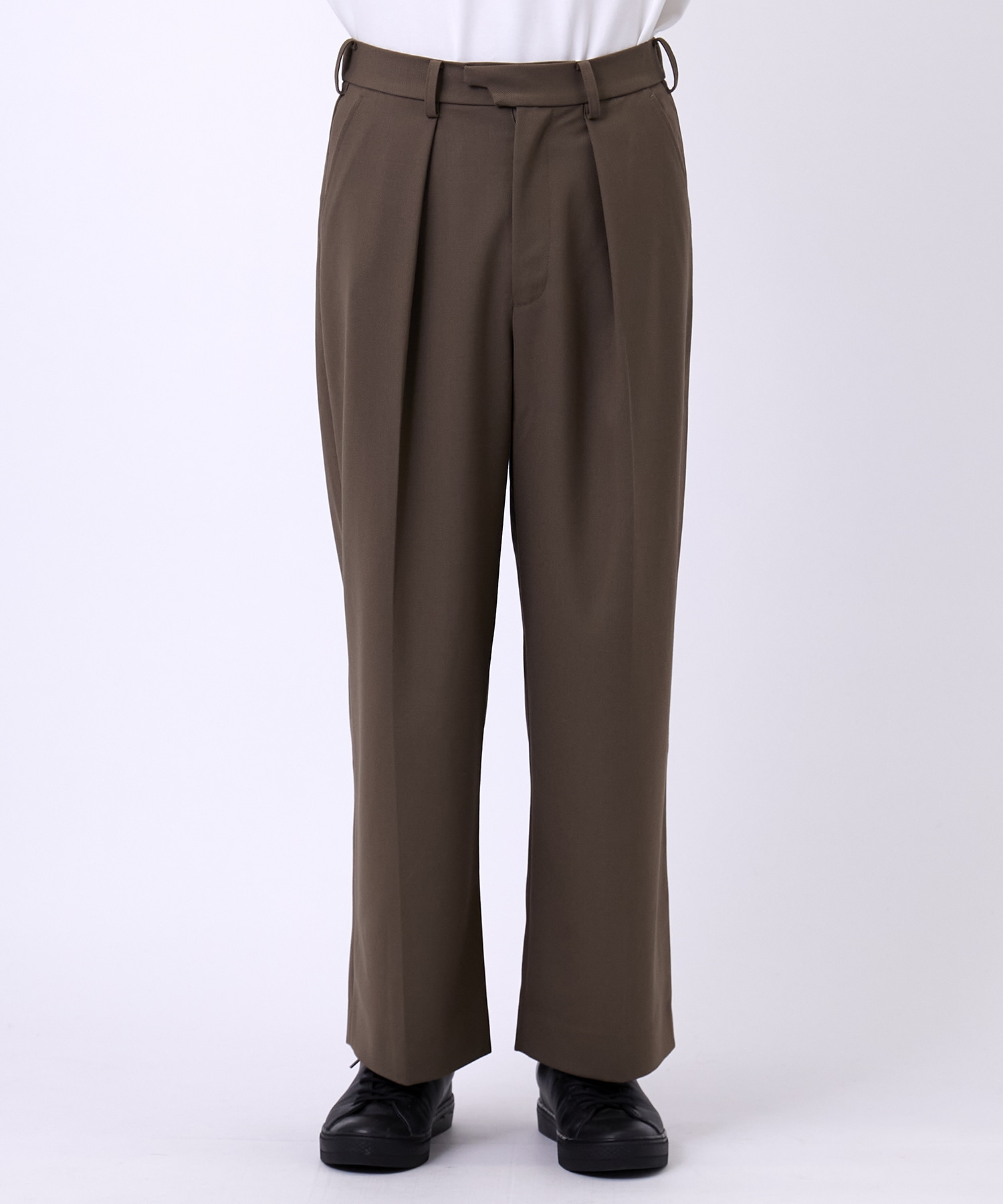 VINTAGE WOOL ONE TUCK WIDE 35SLACKS