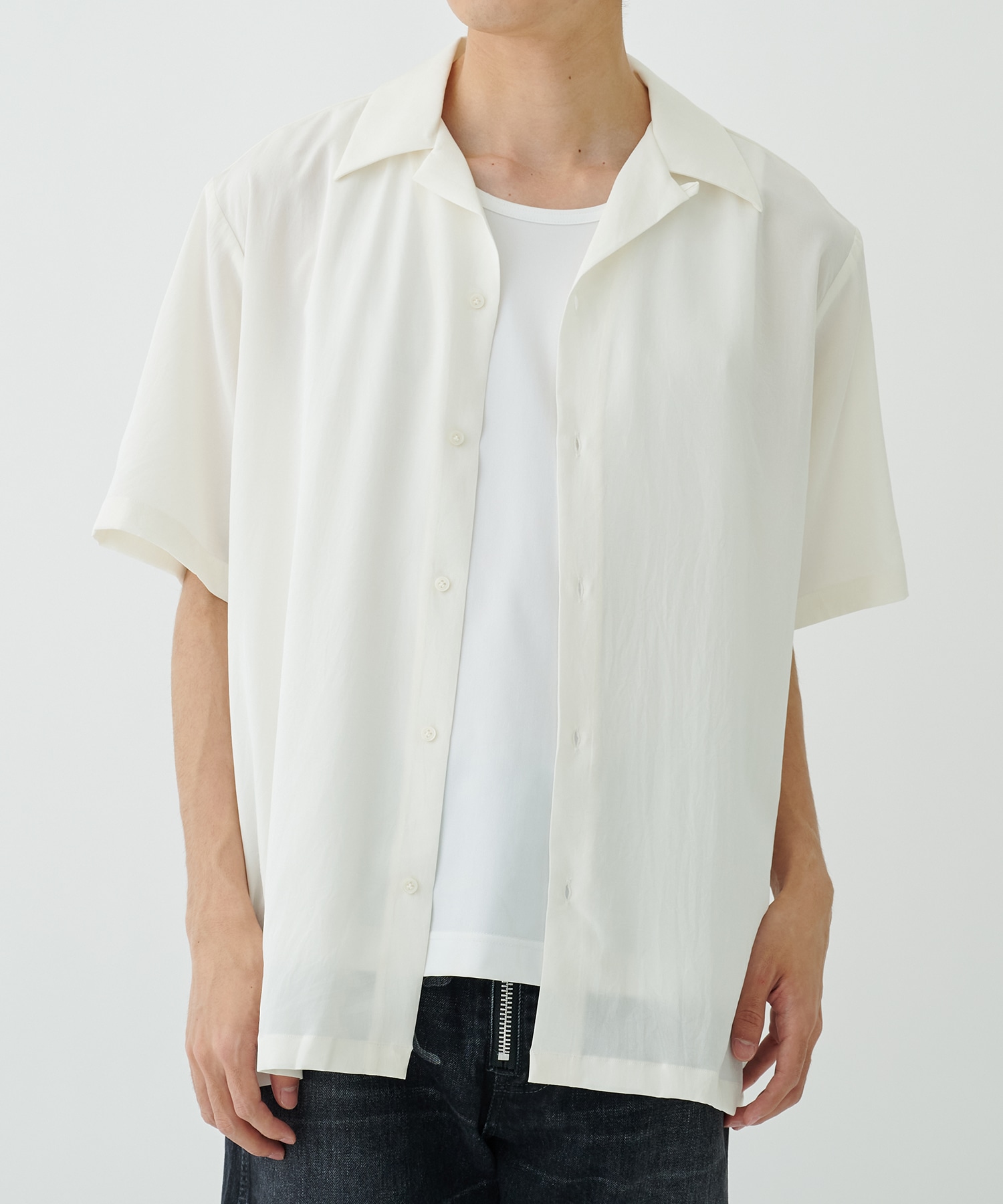OPEN COLLAR S/S SHIRT