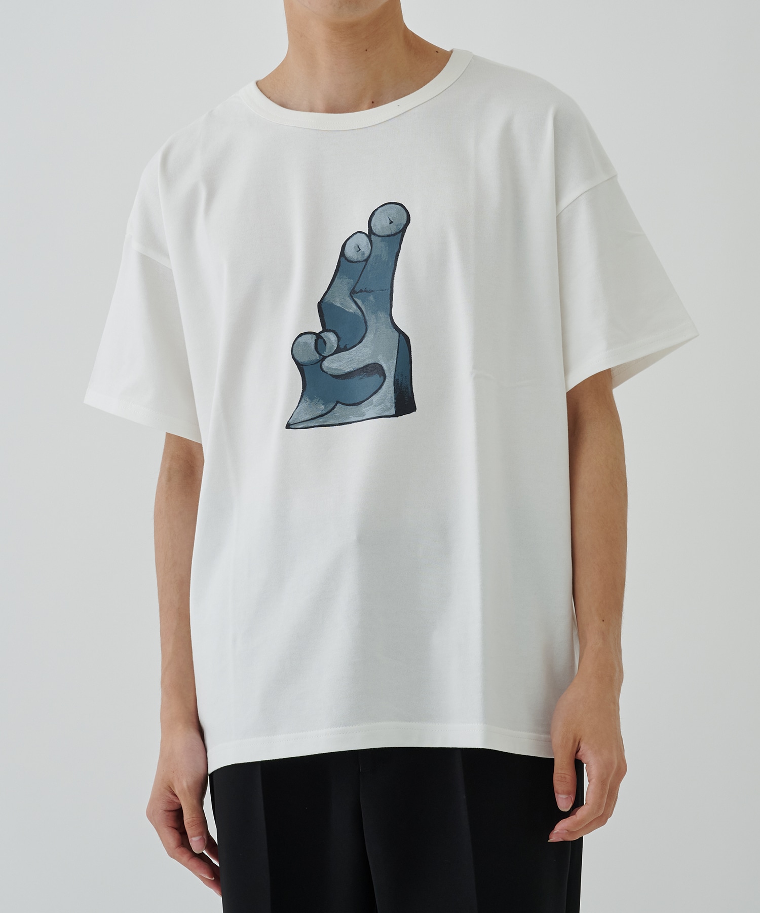 CUBISM PEACE 2TONE H/S T-SHIRT