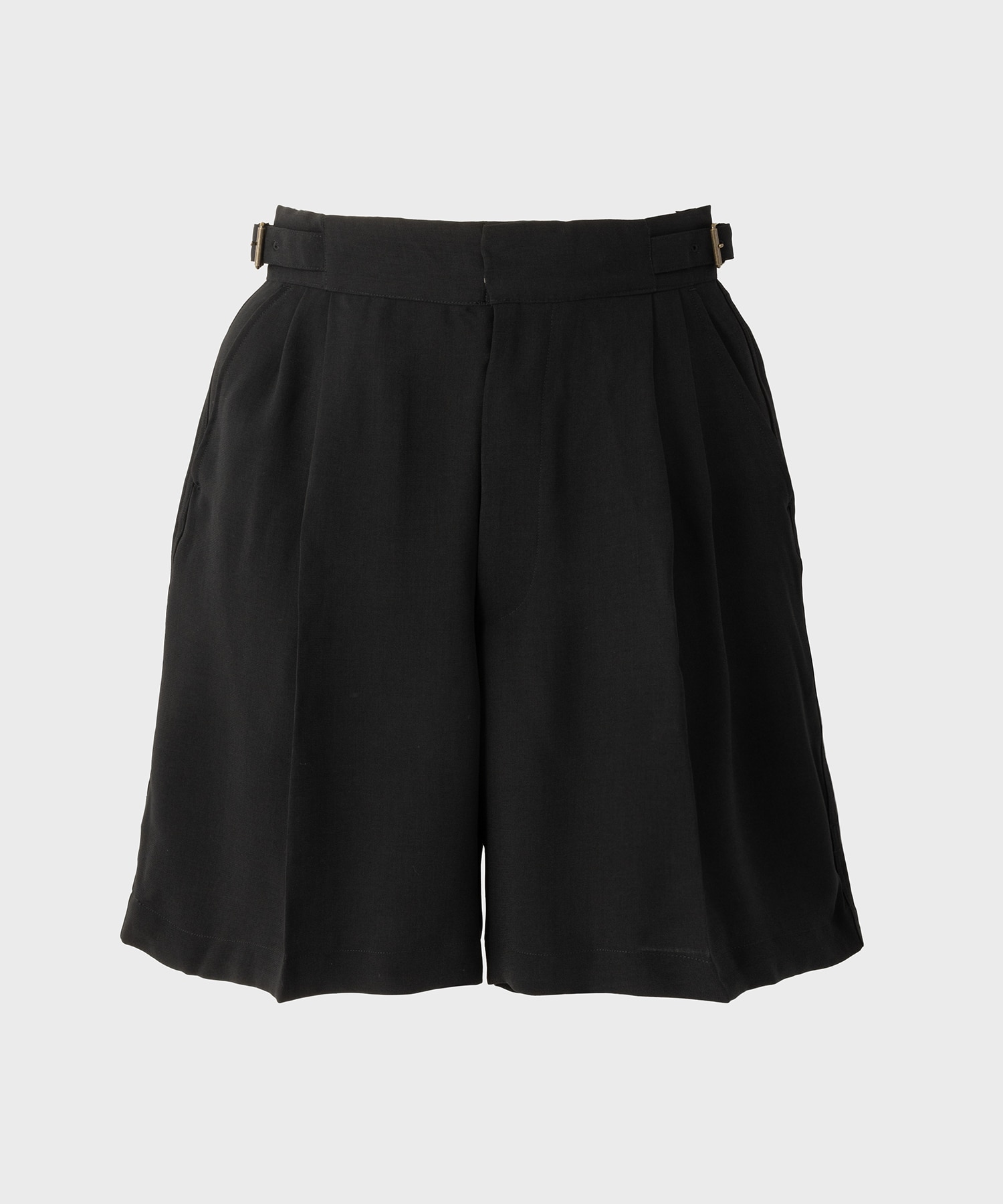 MELANGE TWILL SIDE BELTED SHORTS