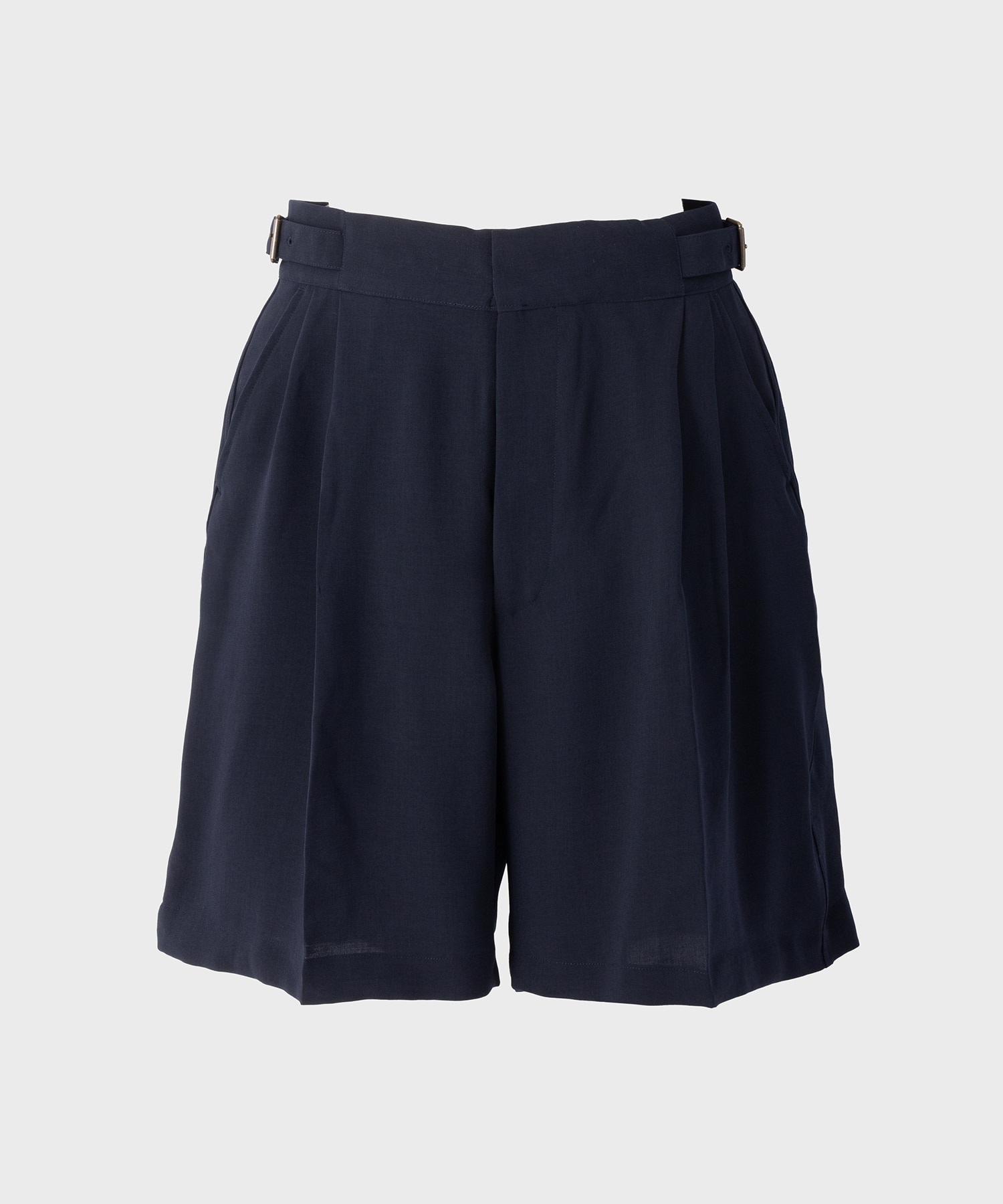 MELANGE TWILL SIDE BELTED SHORTS