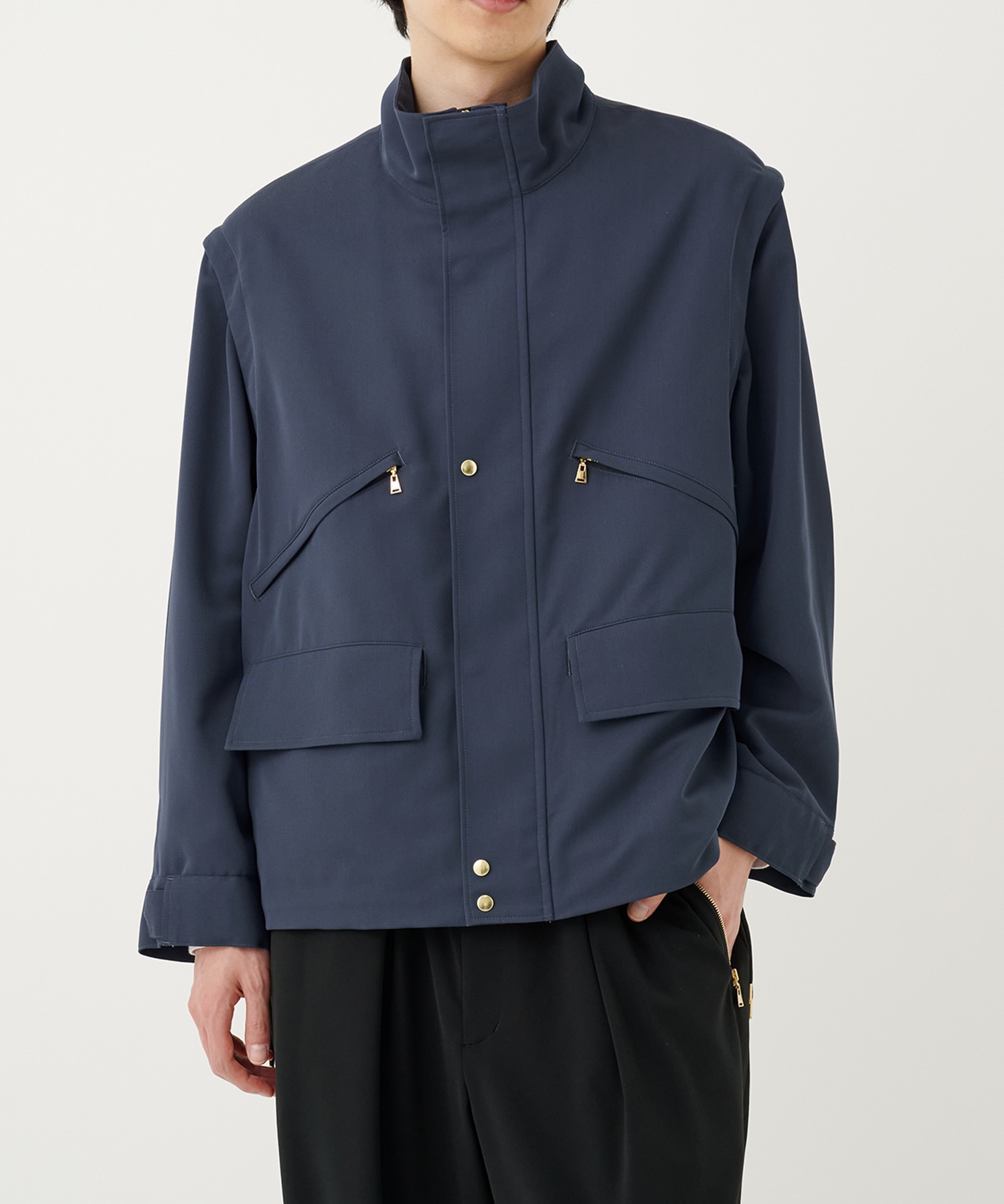 Dry Karsey Removable Sleeves Drawstring Short Coat